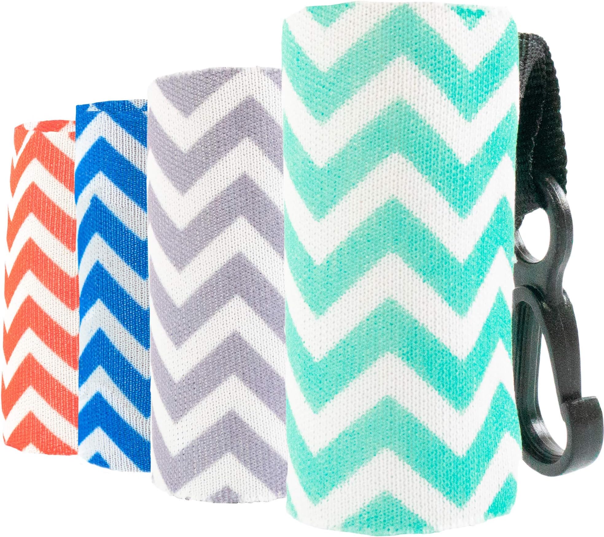 Clip-On Neoprene Chapstick Sleeve. Lip Balm Holder in Chevron Colors.
