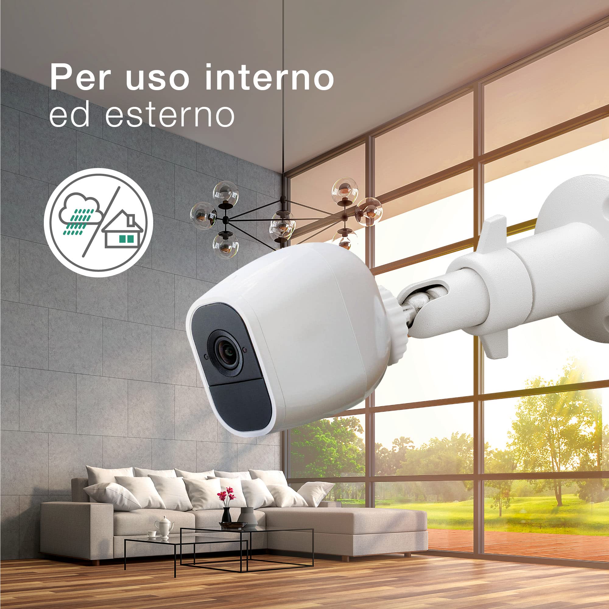 CELLONIC Supporto da parete per fotocamera compatibile con Arlo,compatibile con Eufy,compatibile con Wyze,Rinng Stick Up Cam&Pro Supporto girevole in alluminio con filetto 1/4"per interno ed esterno