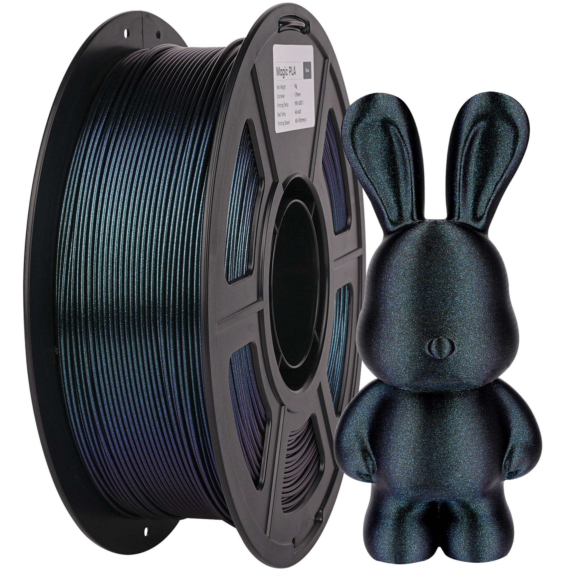 AceAddity Magic PLA 3D Printer Filament, Dimensional Accuracy /- 0.02 mm, 1 kg Spool, 1.75 mm (Blue)