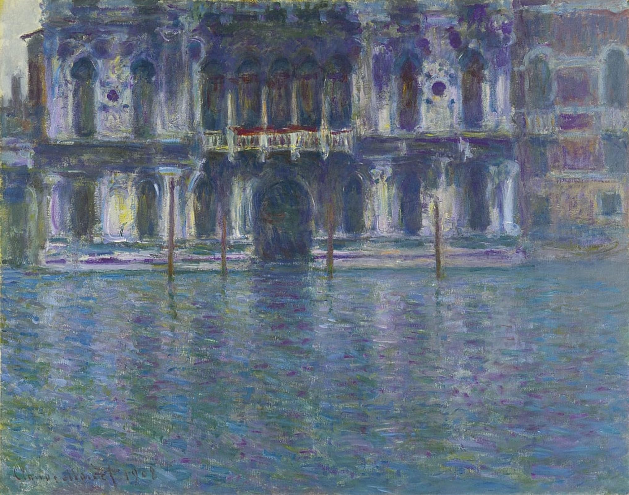 SERENDIPITP Abstract Painting Mural Print Picture Wall Decor Painting Palazzo Contarini by Claude Monet Vintage Wall Artwork for Home Decor 60x90cm
