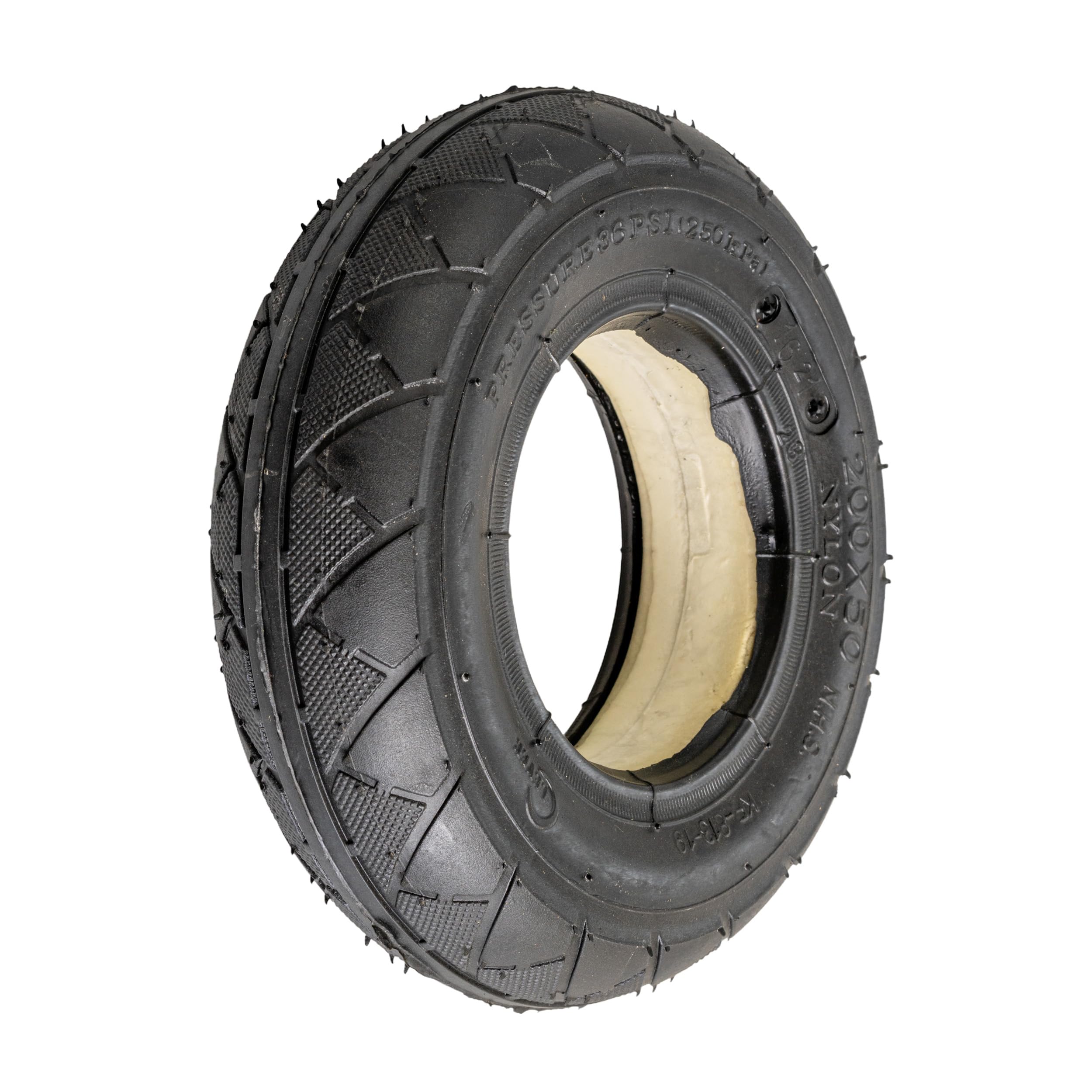 AlveyTech 200x50 "No-Flat" Flat Free Solid Rubber Scooter Tire with Clever KF813 Tread - Replacement (8x2) Tires for Wheels on Electric Scooters like Razor, Bladez, IZIP, eZip, GT, Mongoose, & Schwinn