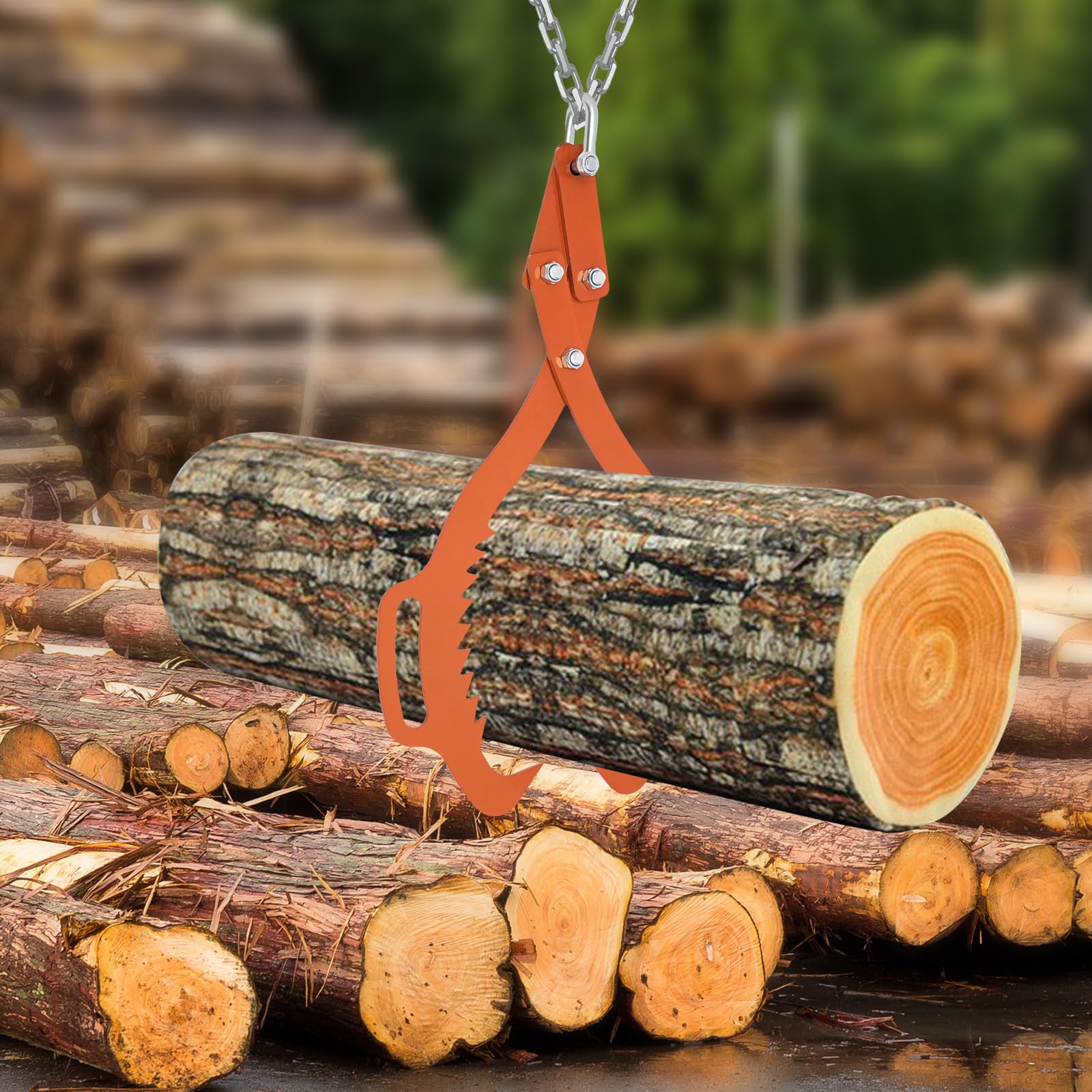 Pince forestière 1000 kg - Pour troncs d'arbres - Grande pince à tracter - Idéale pour les bûcherons pour le remorquage de camions, ATV, tracteurs, skiders, etc. ainsi que de différentes bûches
