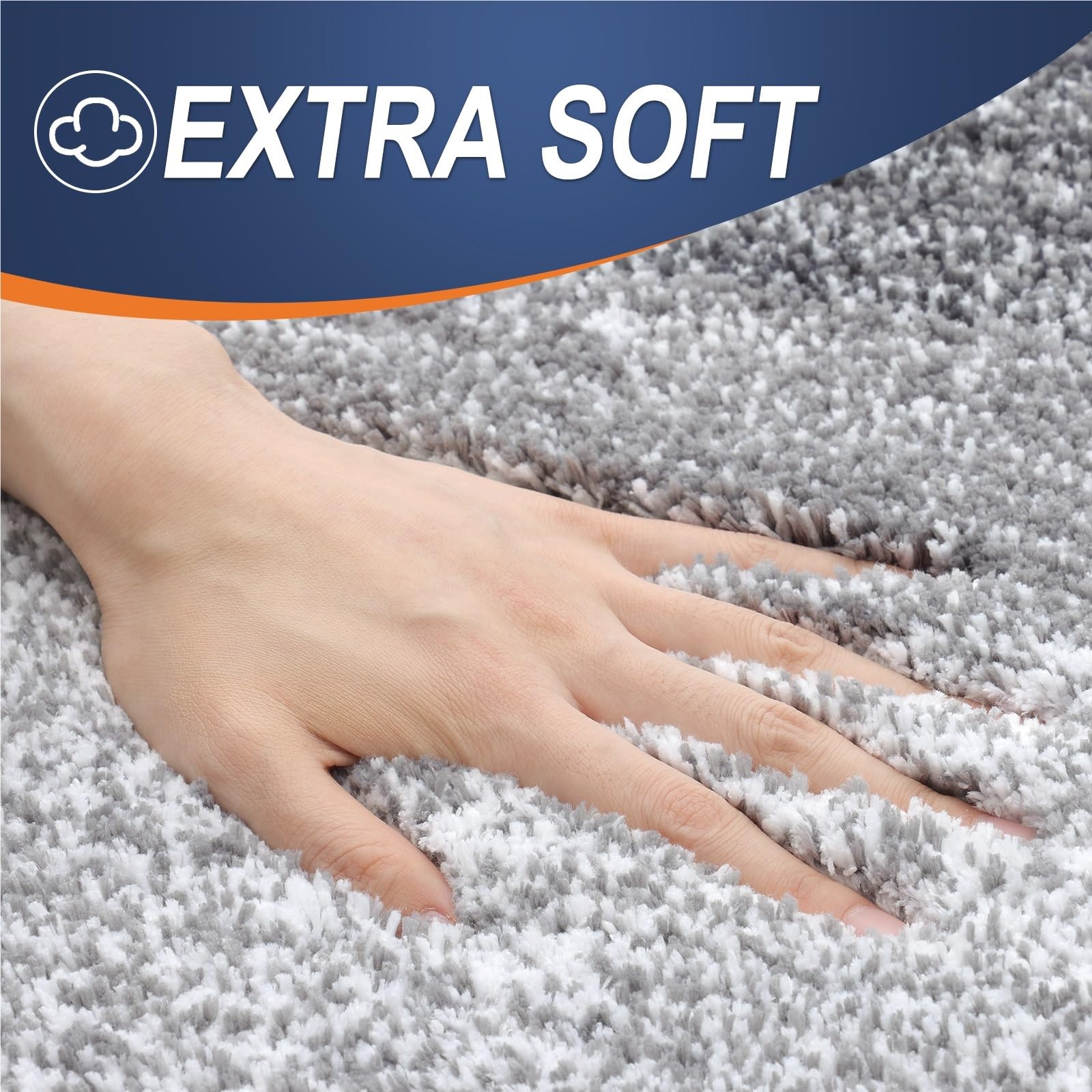 HAPIHAPPY Tappeto da bagno in microfibra, morbido e assorbente, lavabile in lavatrice e asciugabile in lavatrice, 130 x 186 cm (F8, 61 x 61)