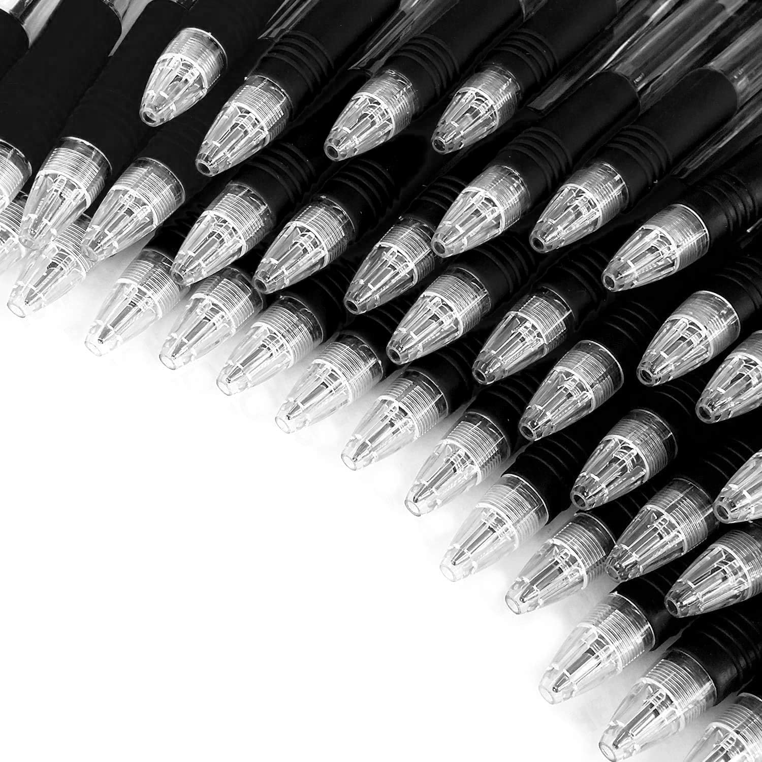 Z-Grip Retractable Ballpoint Pen - Economy Pack of 50 Pens - Black Ink & Clear Barrel - Ideal for Teachers Classrooms, Offices, Home