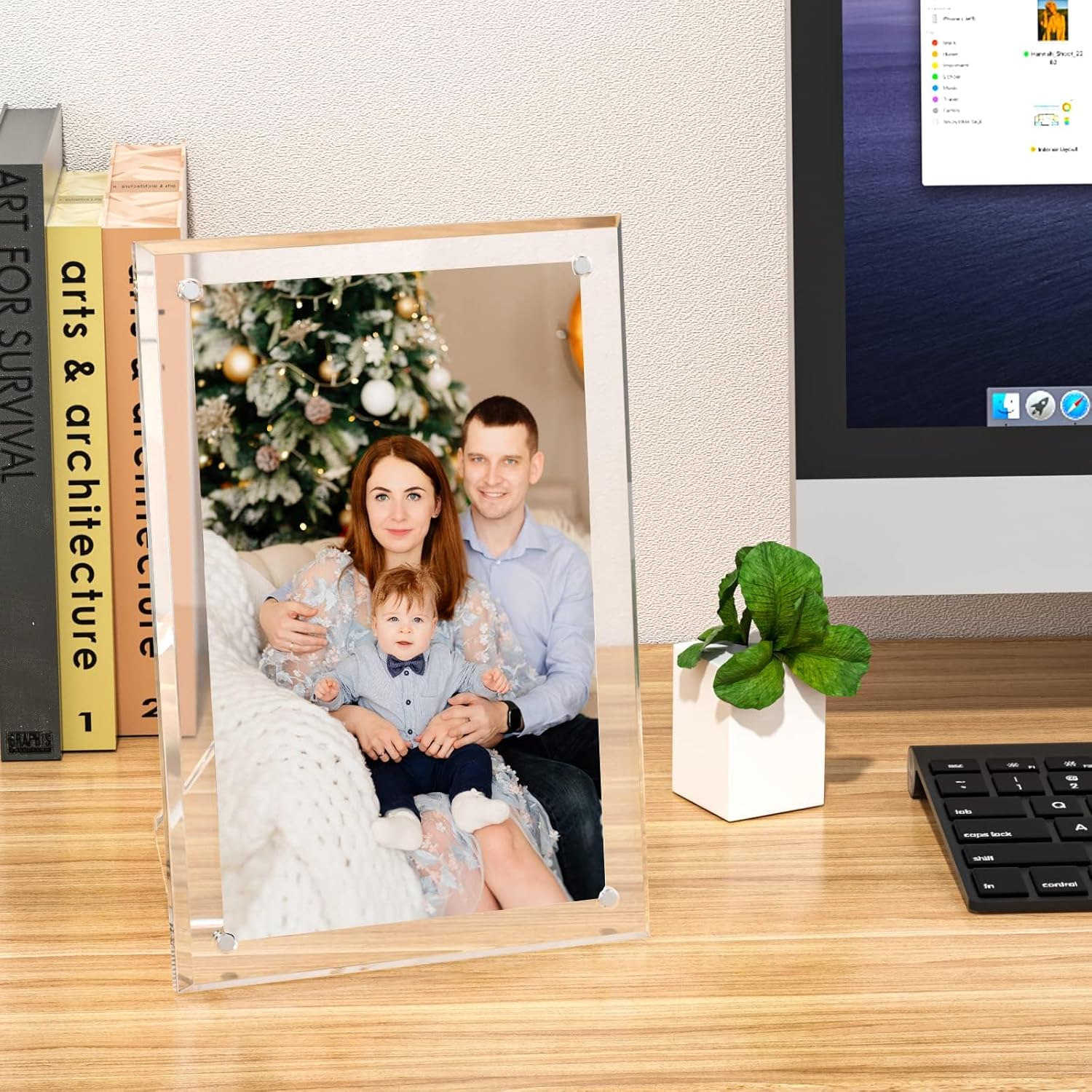 NIUBEE 5x7 Picture Frame, Acrylic Clear Photo Frame with Magnets for Tabletop Display, 2 Pack - Image 7