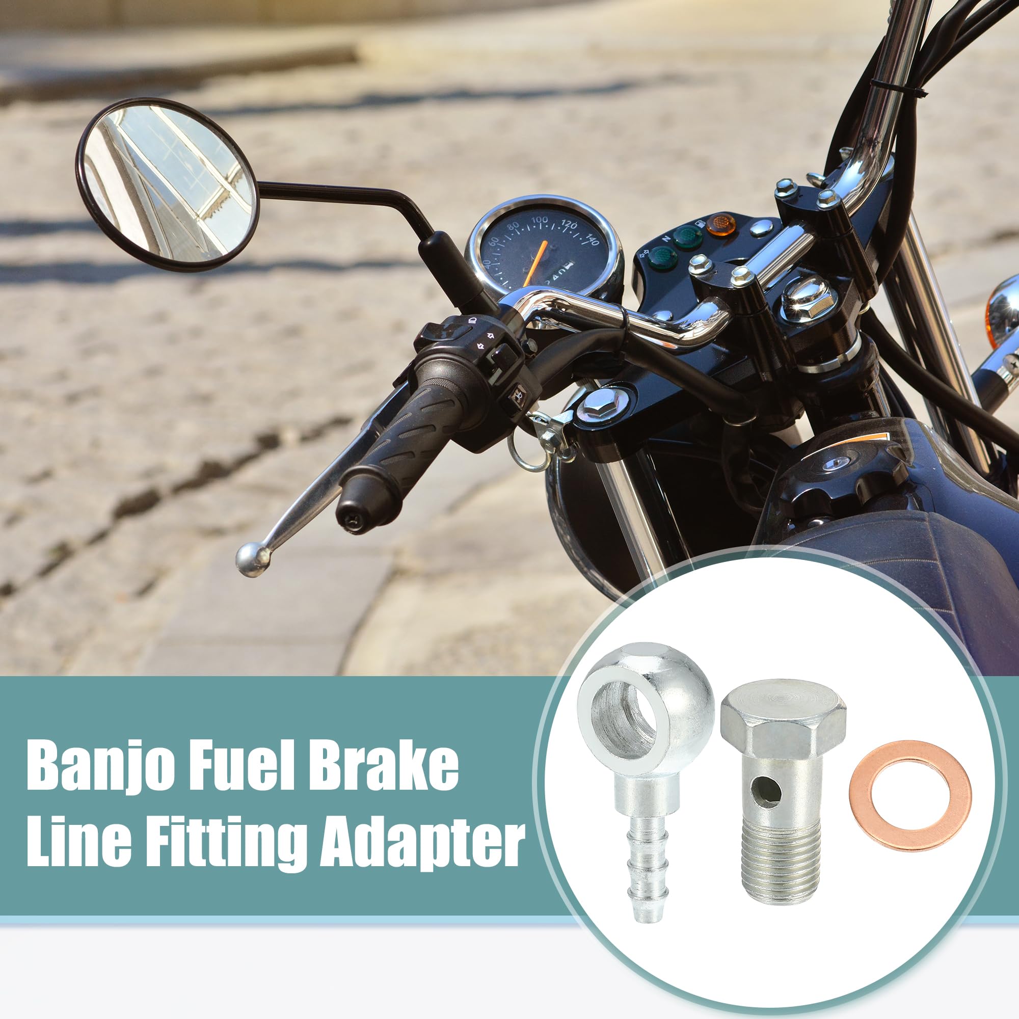 QUARKZMAN 10 mm Diámetro M10x1 Coche Banjo Conexión Adaptador con Arandelas - 8 Uds.