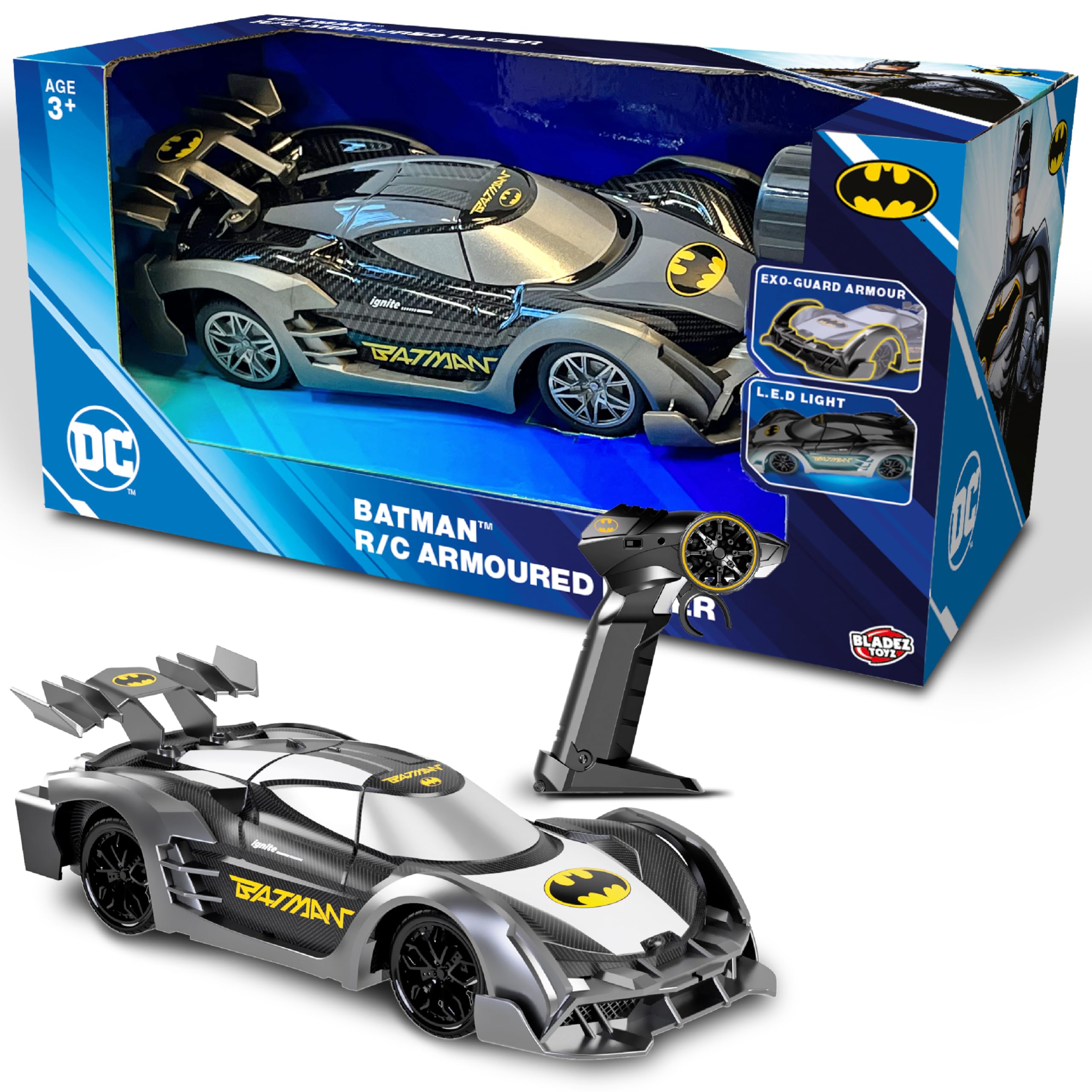 Hélicoptère RC Batman – 2 Canaux Avec Gyroscope – LED, Résistant, Rechargeable – DC Comics – Jouet Sous Licence – Dès 8 Ans