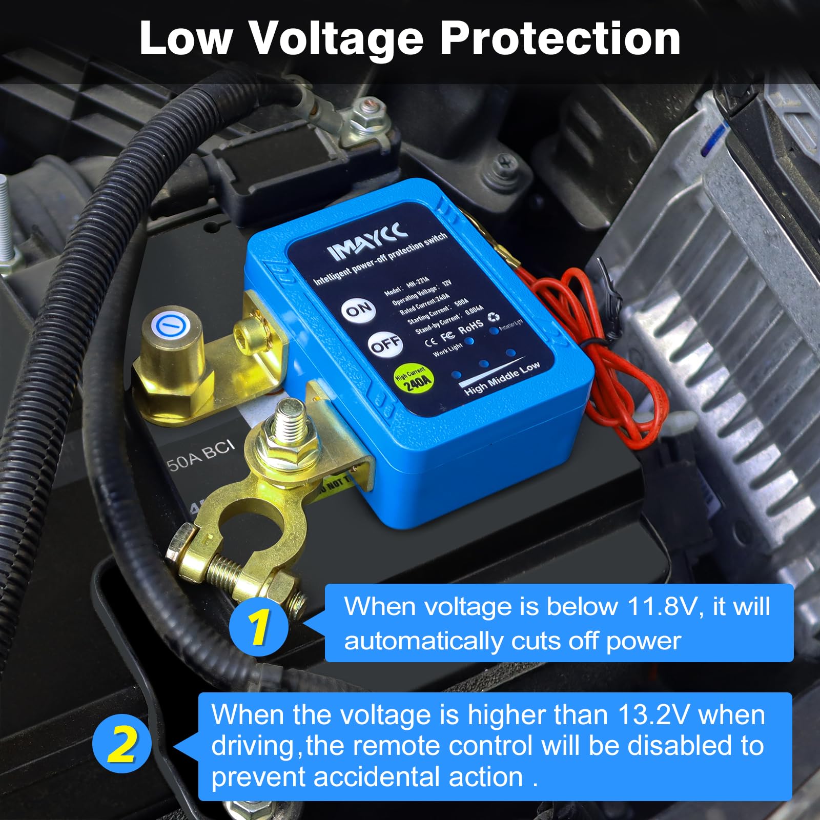 Stacca Batteria Auto 12V 200A Remoto - Doppio Telecomando Per Auto E Barche - Foto 11