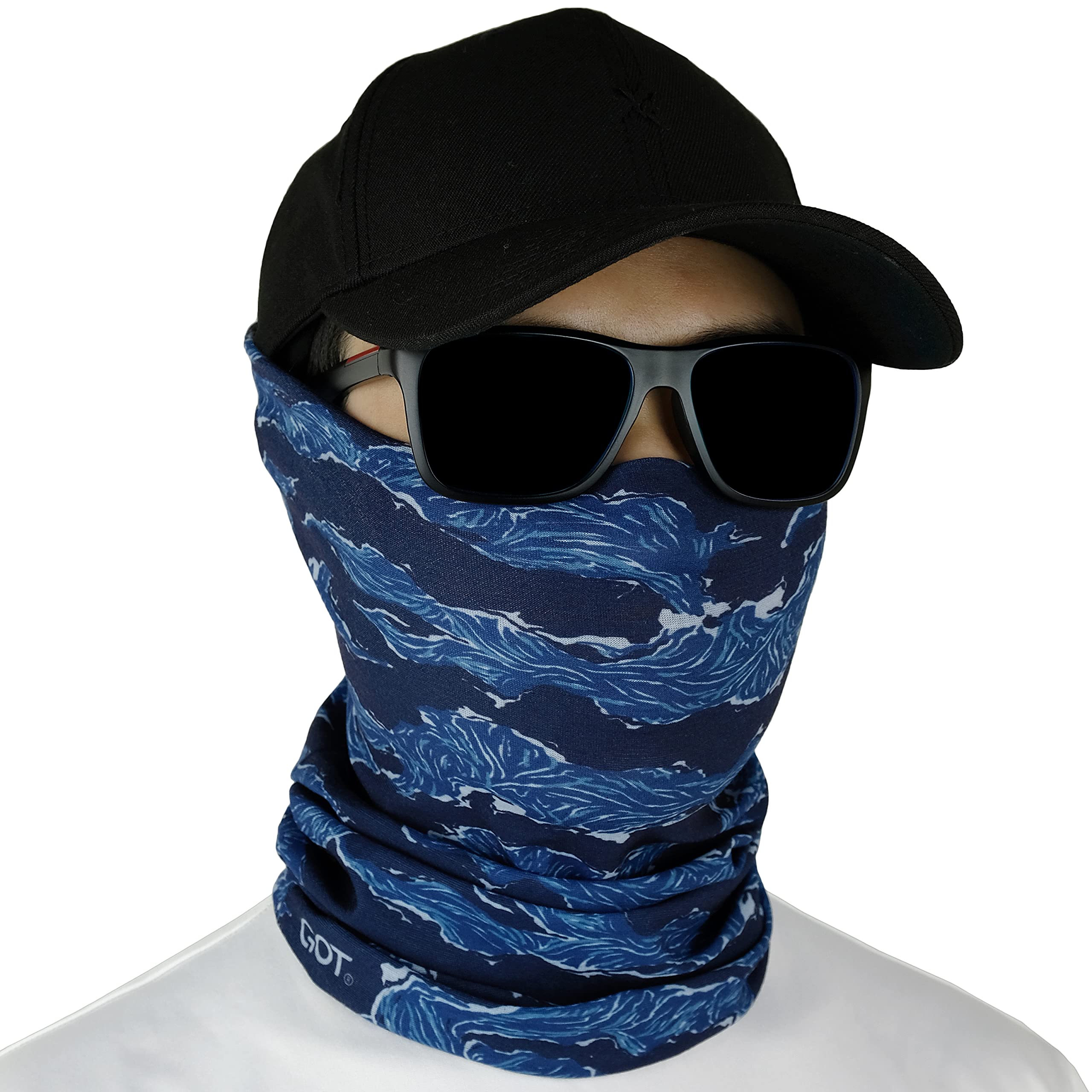 GOT Sports Fishing Mask - Camo Neck Gaiter Face Mask for Men & Women - Sun Protection Face Cover - Bandana, Scarf