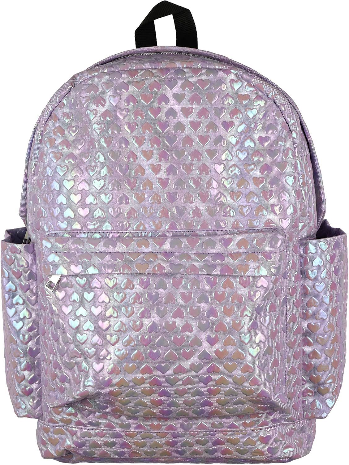 INTIMO PJammy Iridescent Lilac Hearts Backpack All-Over Design 16" Book Bag School Tech Sleeve