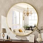 HARRITPURE Miroir de salle de bains ronde - 30" Black Circle Wall Mirror Aluminium Cadre suspendu Décoration moderne pour Vanité, Chambre, Entrée