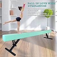 Vista 6 de Barra de equilibrio ajustable para niños, viga de gimnasia de 2.4 m con patas antideslizantes, viga de piso alto y bajo para todos los niveles