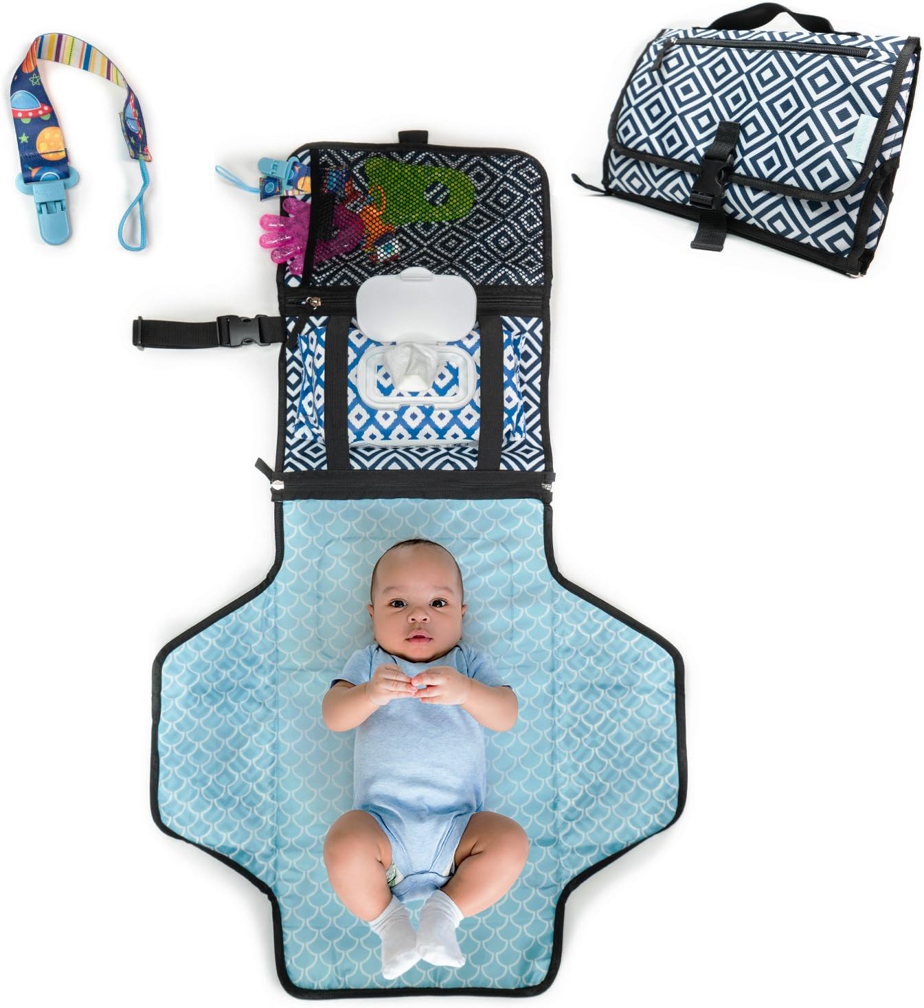ArtMuseKitsMikash HobbyBooby Portable Changing Pad - Travel Diaper Change Pad - Cushioned and Waterproof Pad - Travel Station Mat Kit for Baby Diapering- Infants Baby Changing Portable Mat
