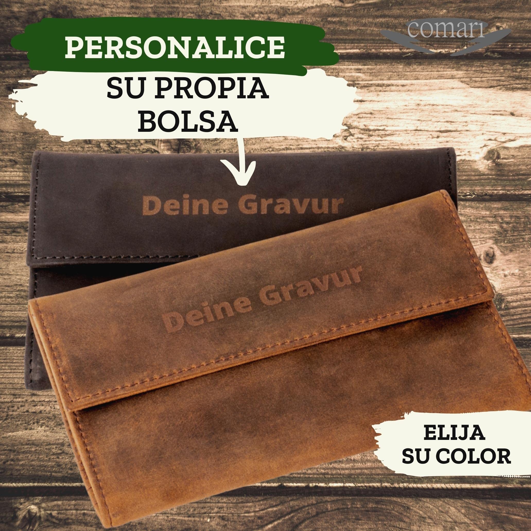 Premium Pitillera Tabaco de Liar Cuero, Bolsa de tabaco con Botones Magnéticos, Papel de Doble Fila y Filtros, Tabaquera Hecha a Mano (Marrón Vintage)