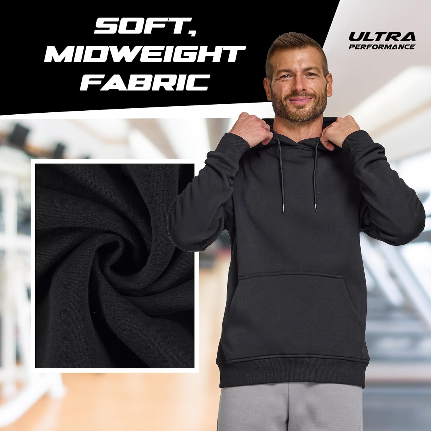 Ultra Performance Mens Pullover Sweatshirt Hoodies Men’s Fleece Hoodie Sweatshirts Casual Lightweight Active Hoodie’s for Men - Image 4