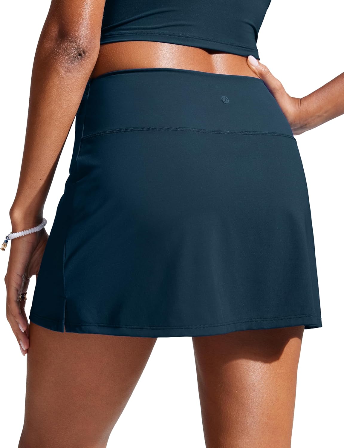 CRZ YOGA Womens High Waisted Swim Skirt A Line Swimsuit Skorts Side Slit Bathing Suit Bikini Bottoms with Built in Briefs - Image 3