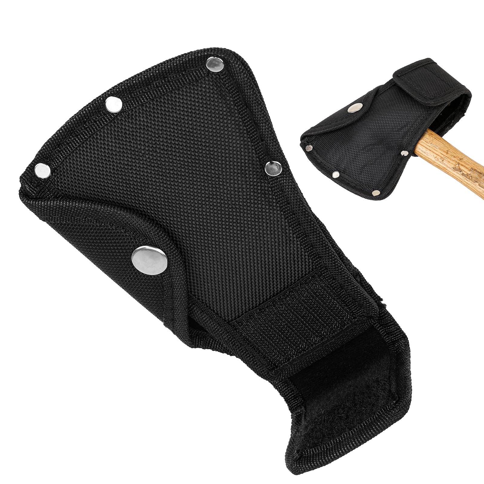 Giantree Black Hatchet Head Sheath Holster, Thickened Axe Head Cover for 1.2lb Axe Double Snap Hatchet Blade Edge Protector Hatchet Cover for Outdoor Hiking Outdoors Work Axe Jacket