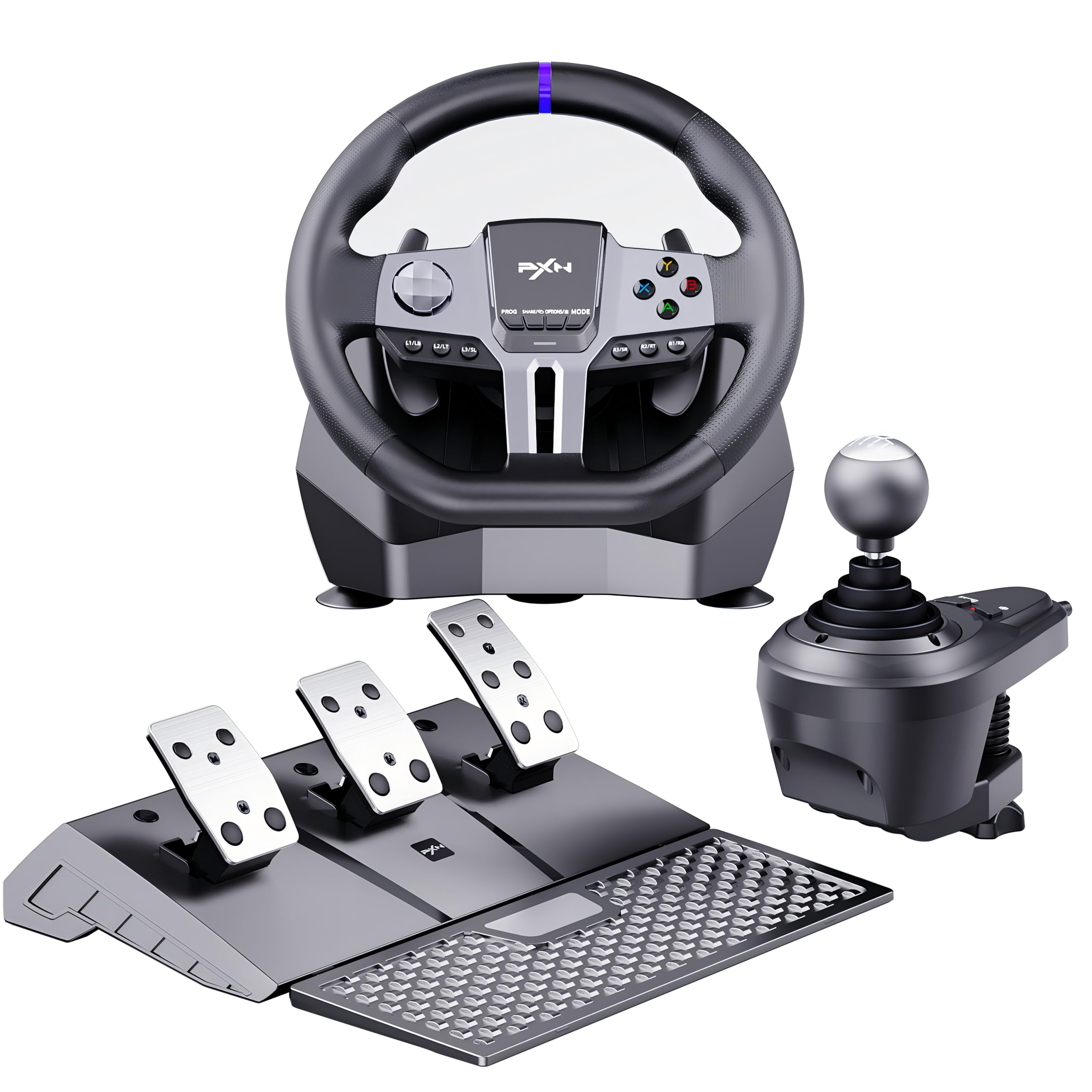 PXN V9 GEN2 PC Steering Wheel and Shifter and Pedal, Gaming Steering ...