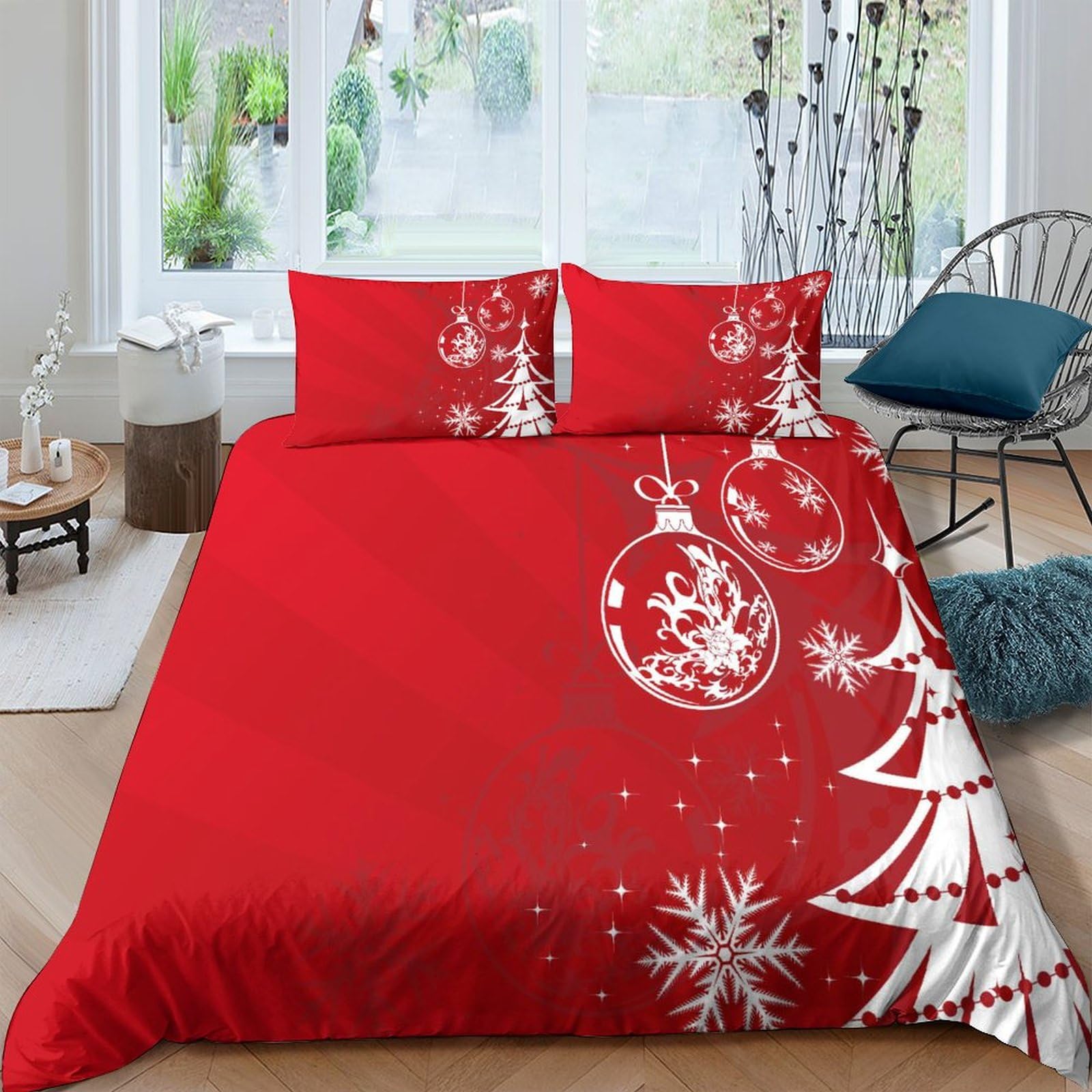 Housse de couette Sapin de Noël 3D pour remplacer le linge de lit terne et froid