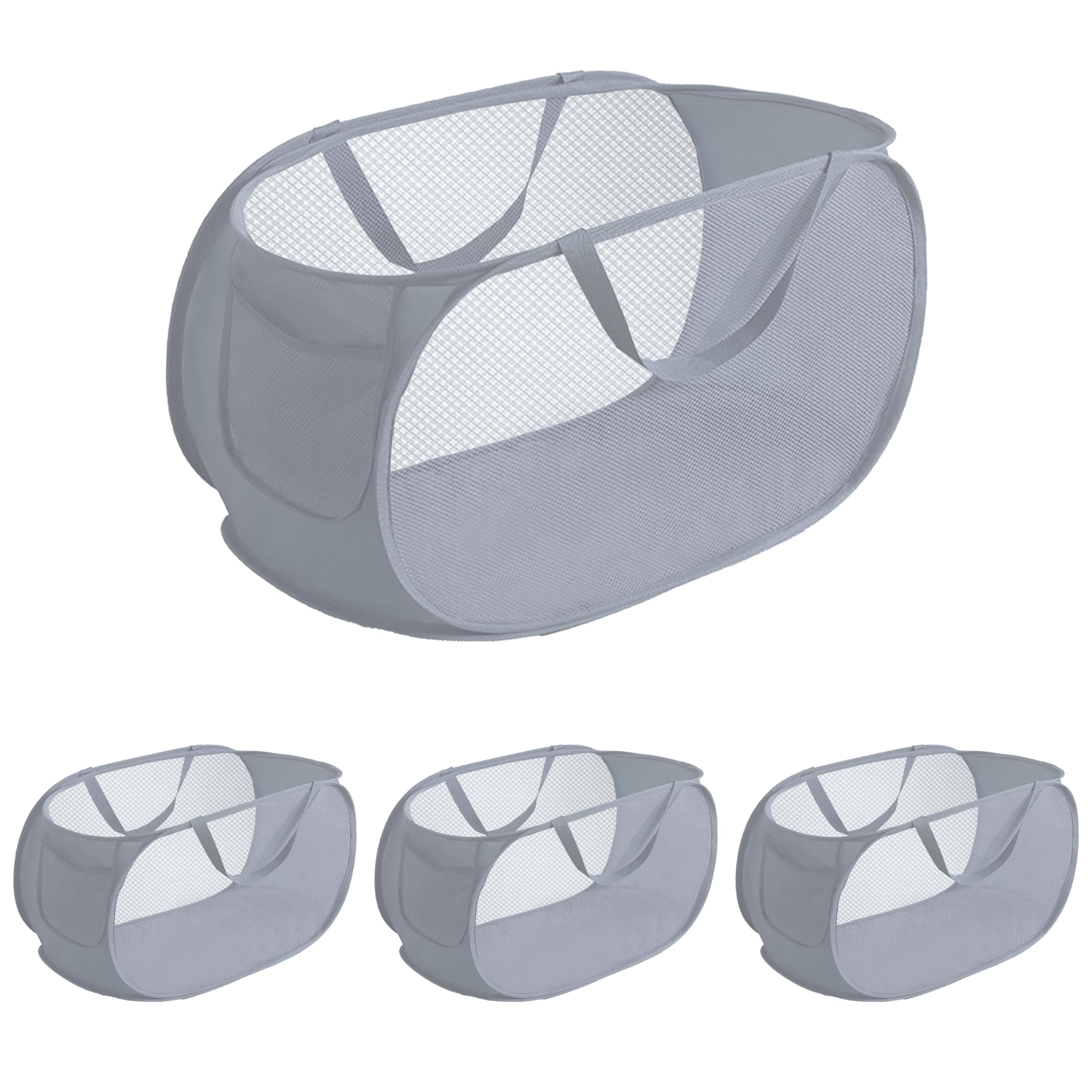 Cestas plegables para la colada, cesta de lavandería de apertura, cesta plegable para ropa sucia para ropa y organización del hogar (4 piezas)