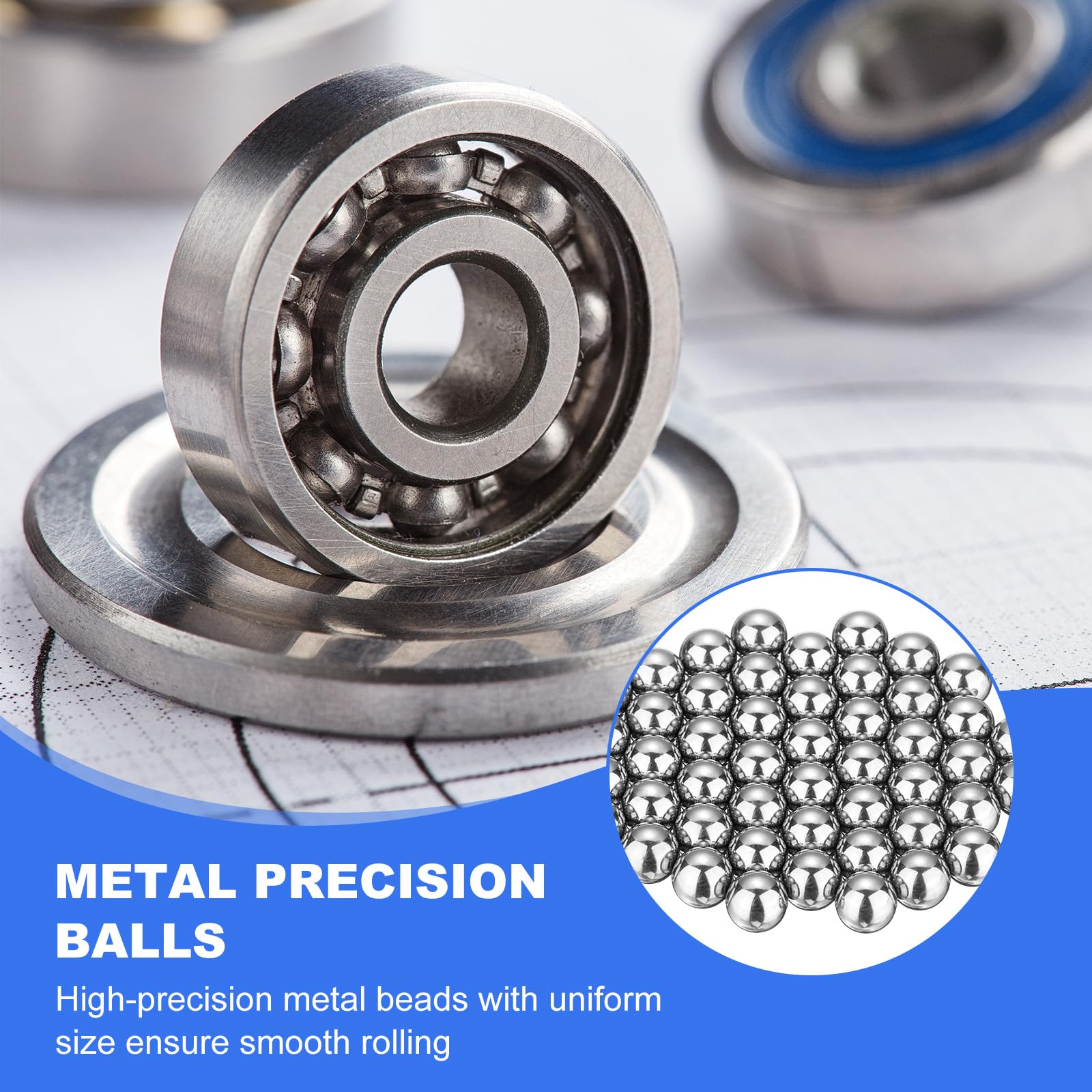 M METERXITY 1000-Pezzi Sfere In Acciaio Inossidabile, 1mm G100 Sfere Metalliche Di Precisione Per Miscelazione Vernici/Cuscinetti Bicicletta/DIY Artigianato