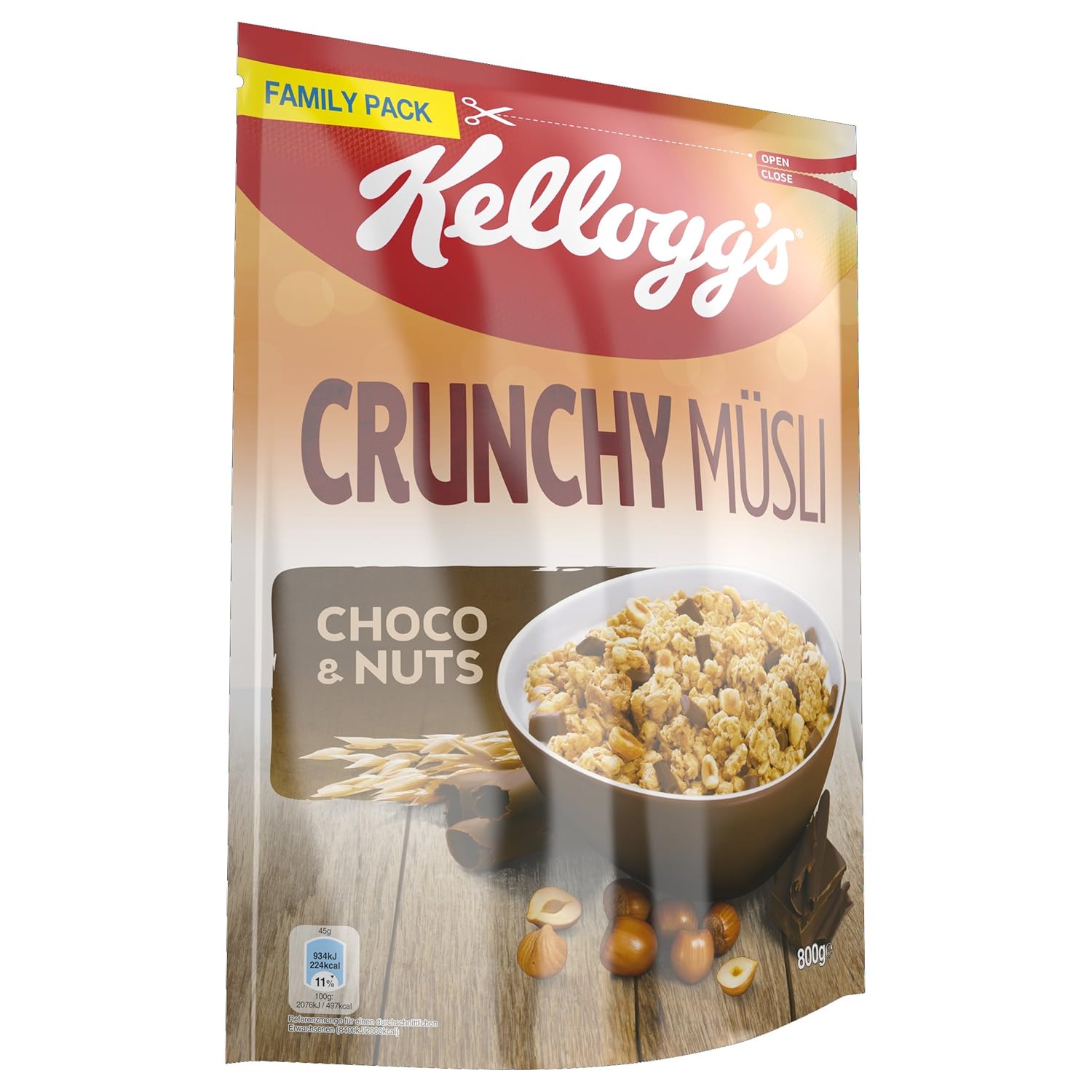 Kellogg's Crunchy Müsli Choco und Nuts Schoko Müsli Einzelpackung