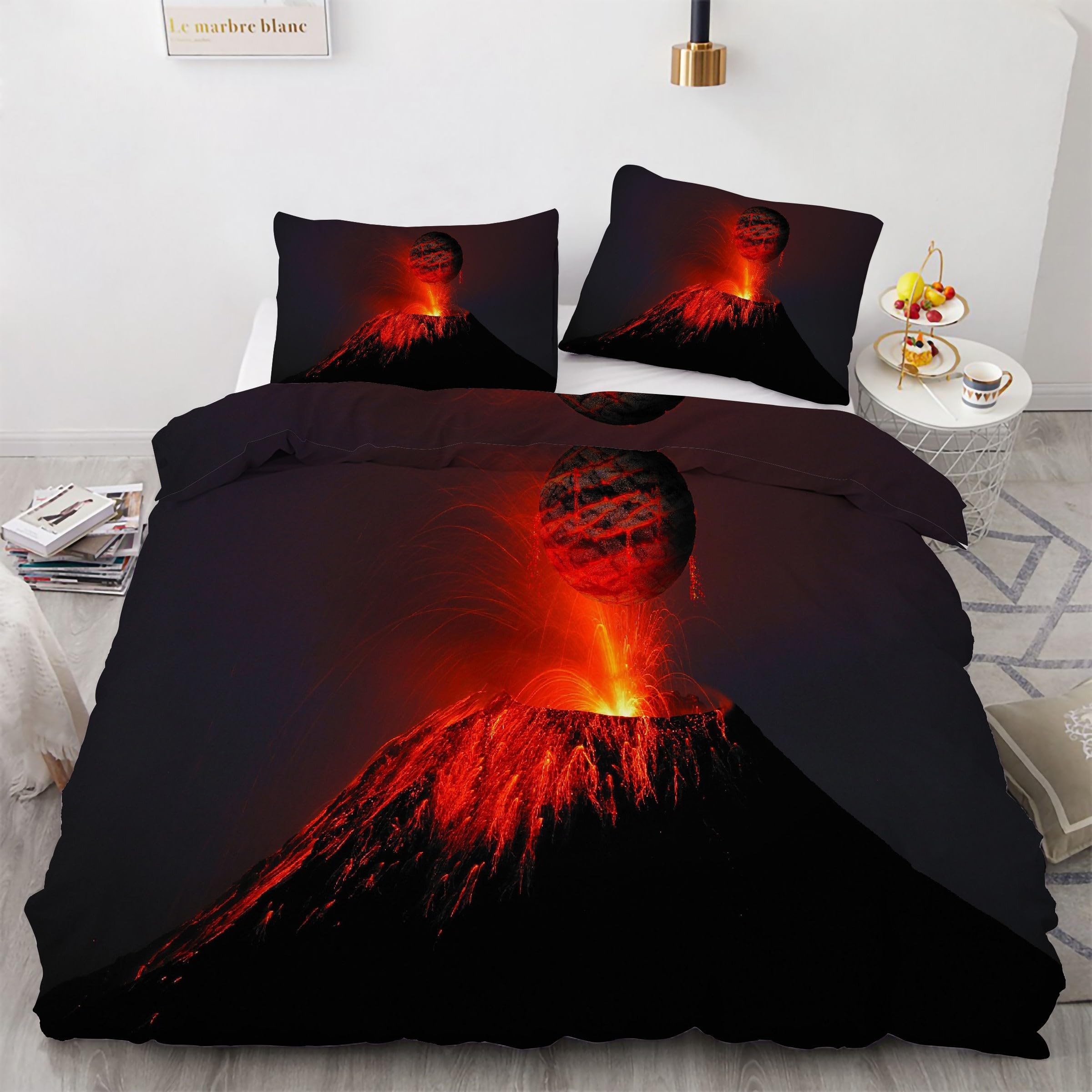 Ensemble de Literie 3 Pièces Volcan Housse de Couette 240x260