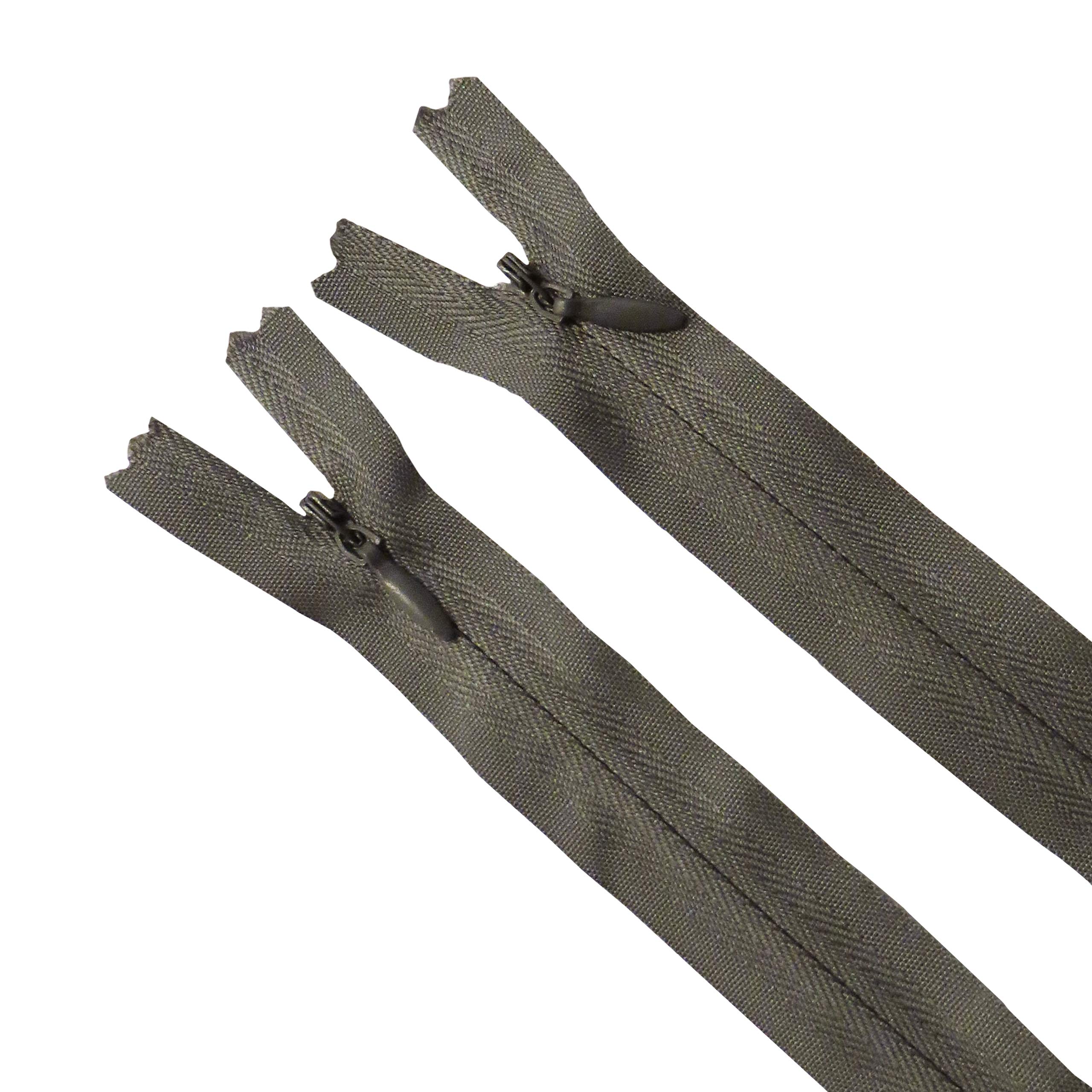 Seeking ROAM Invisible Zippers, Nylon Coil, 3, 2 Pieces (Dark Grey, 16")