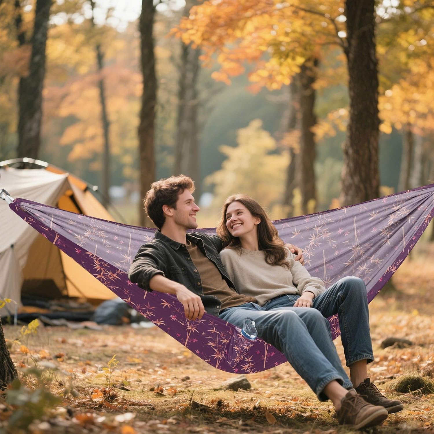 Art Trees Camping Hammock with Tree Straps Cloth Hammock for Camping Travel Accessories