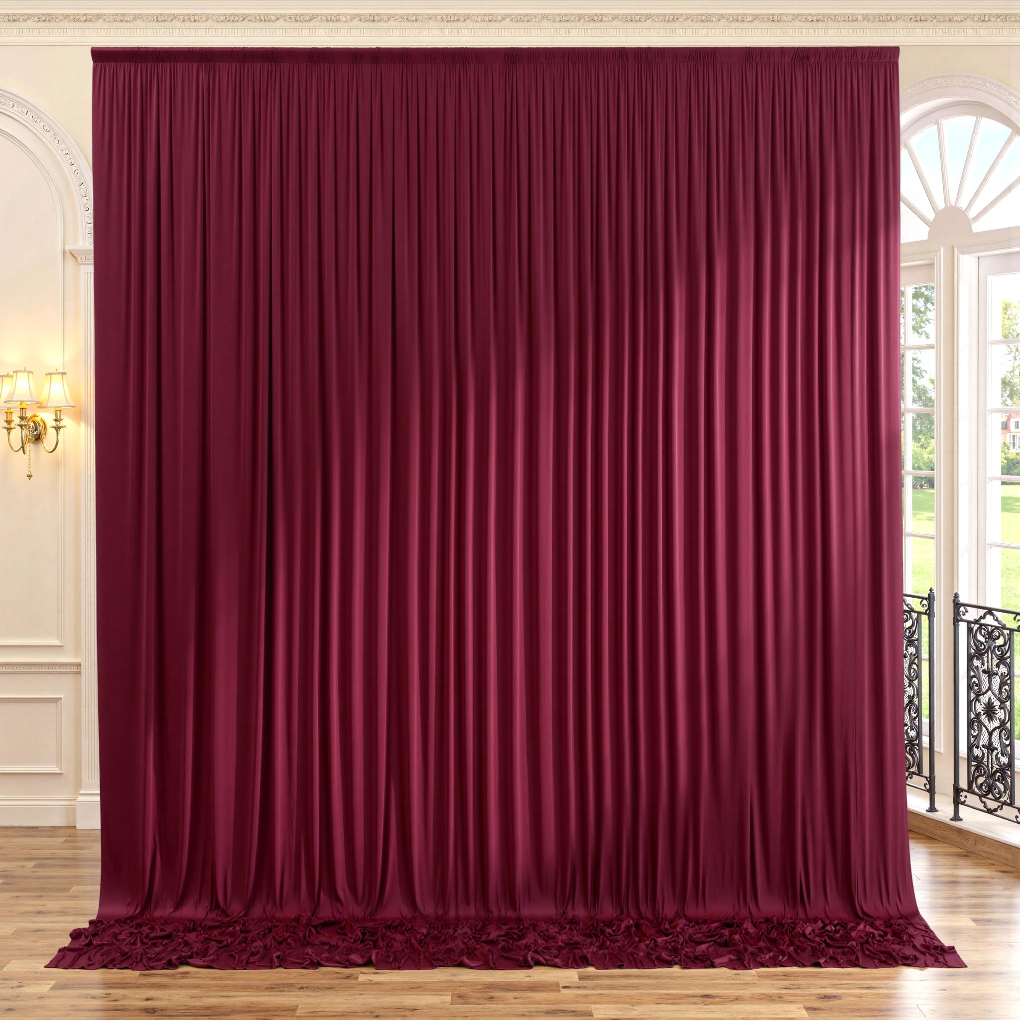 10ft x 10ft Wrinkle Free Black Backdrop Curtains for Parties, 2 Panels 5ftx10ft Polyester Photo Backdrop Drapes for Wedding Birthday Graduation Photography Background — view 65