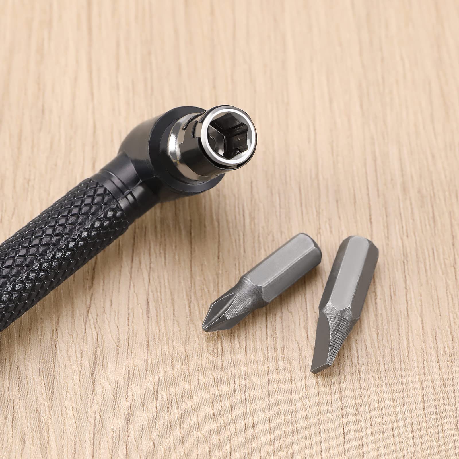 Tournevis Poignée D'Extension, Clé à Douille En Forme De L Poignée D'extension à Double Tête Clé De Tournevis Avec 10 Embouts De Tournevis Coudés