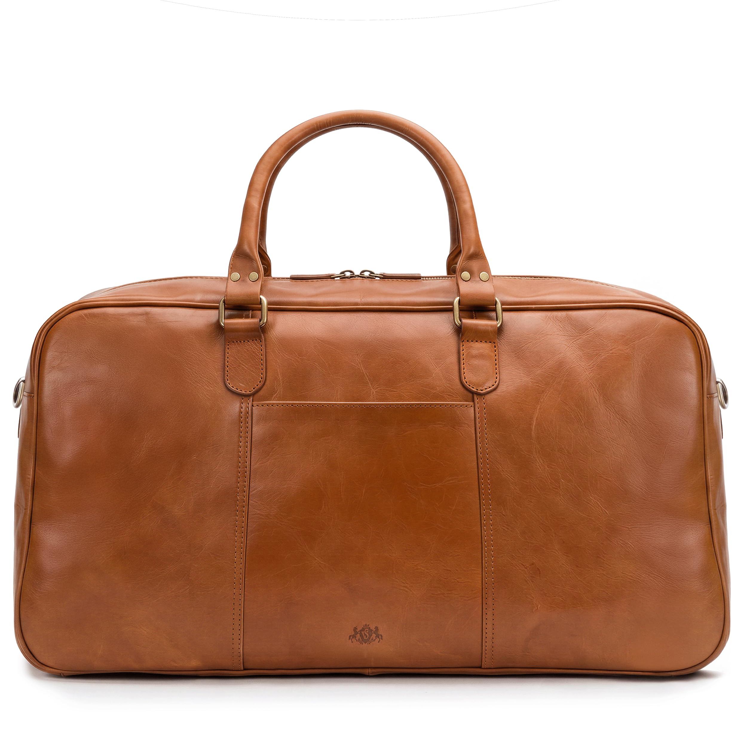 SID & VAIN große Reisetasche mit separatem Schuh-Fach echt Leder - Weekender Henry groß - Sporttasche Handgepäck mit Schultergurt - Ledertasche Herren und Damen braun handgefertigt