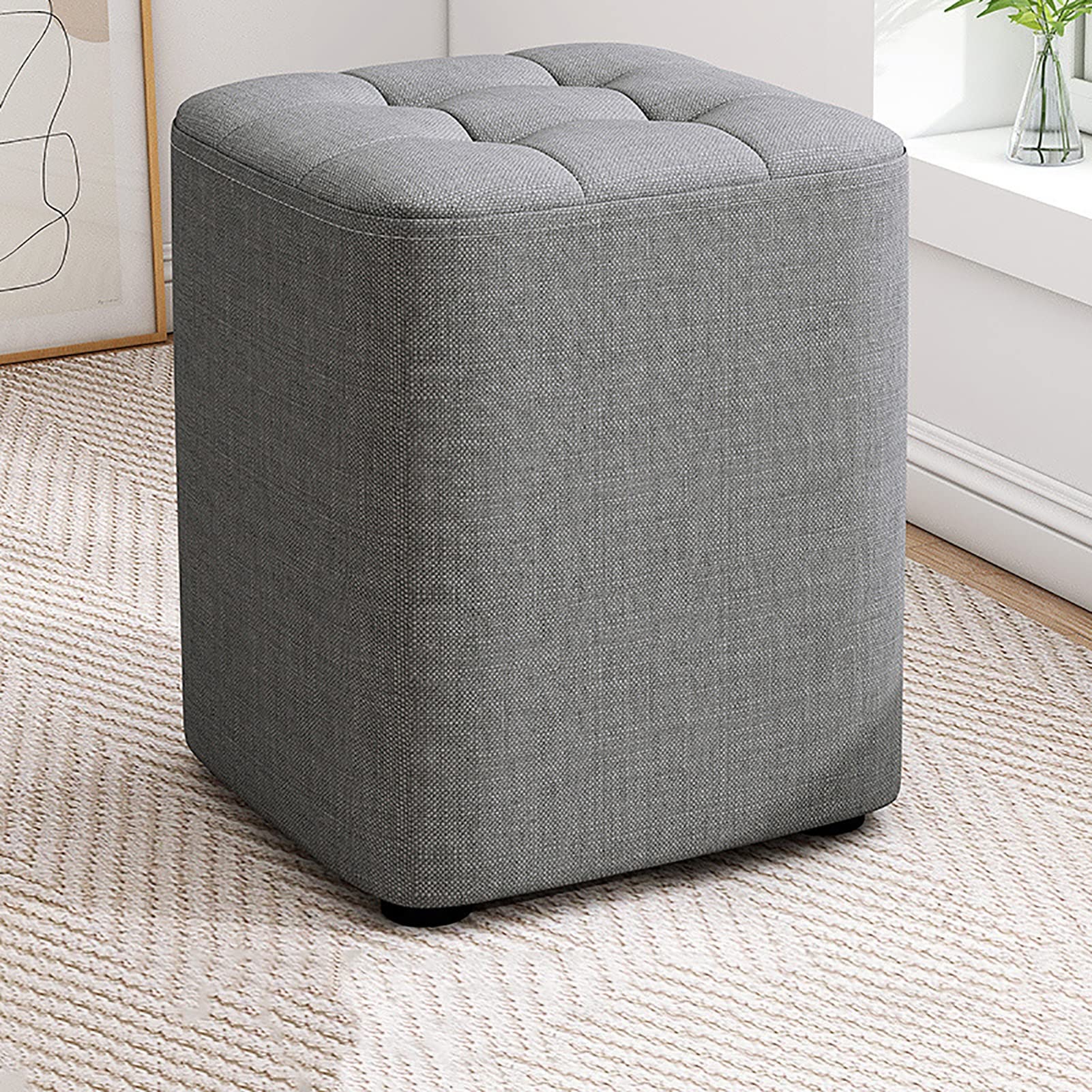 Repose-pieds petit siege ottoman en lin respirant pour soulager vos jambes