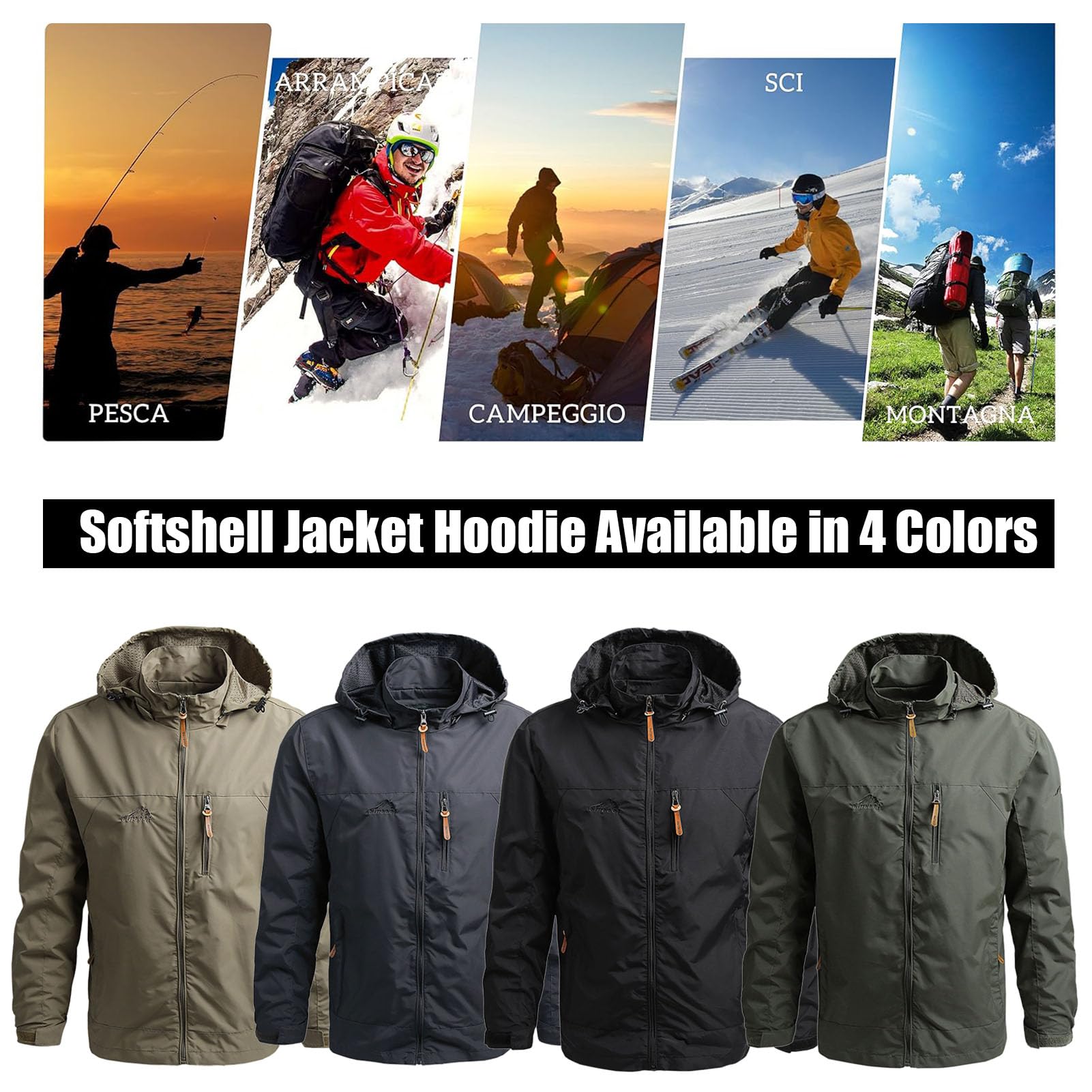 Męskie kurtki softshell bluzy z kapturem dla N.A.S.A płaszcz outdoorowy do biegania wiatrówka płaszcz przeciwdeszczowy lekka kurtka z kapturem topy