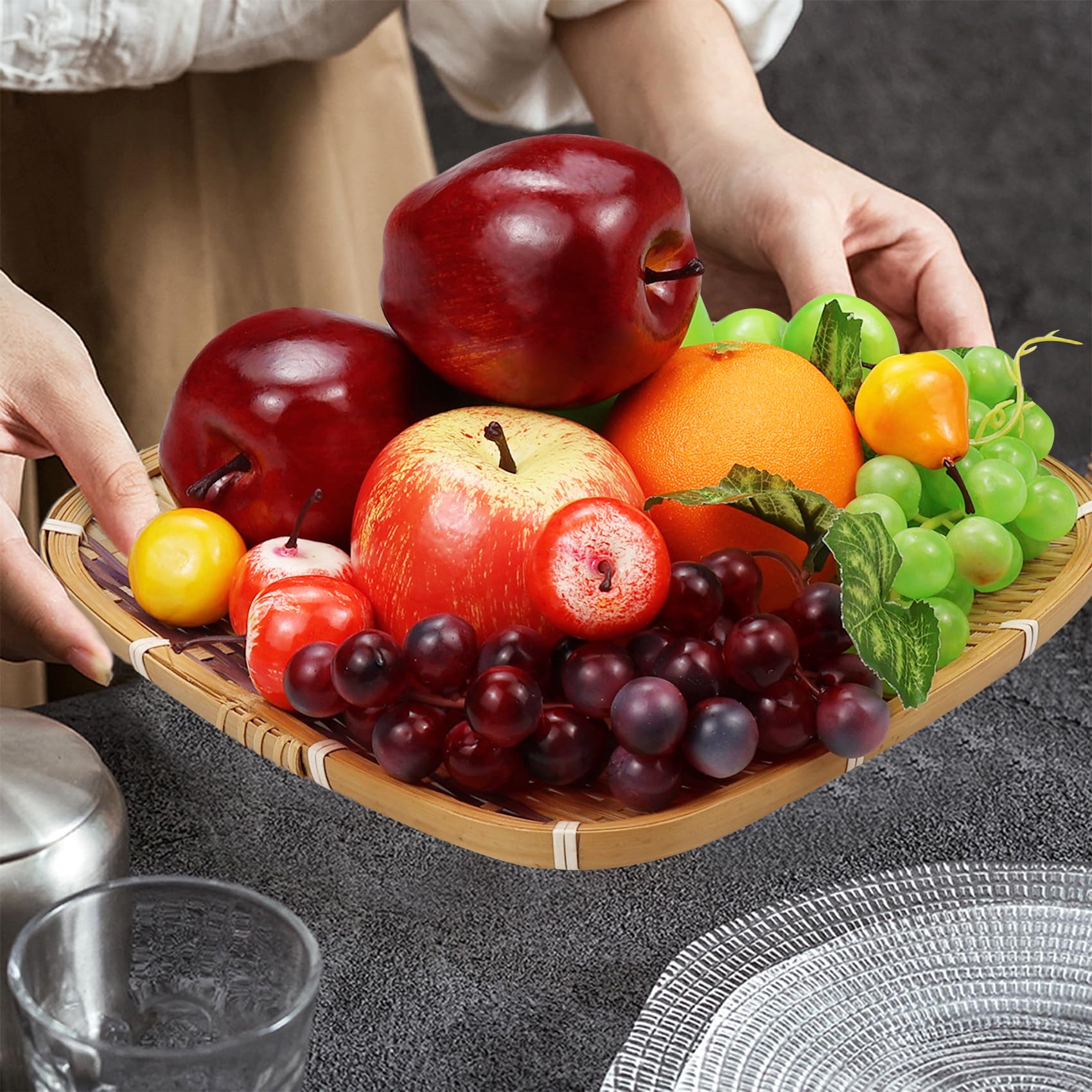 Fake Fruits, 22 Pcs Artificial Fruits for Decoration, Simulation