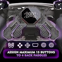 Vista 5 de eXtremeRate Spark Back Paddles Kit for PS5 Controller BDM-030 040 050, OLED Display + Clicky Trigger Stops + Ergonomic Rubberized Grips Remappable 4