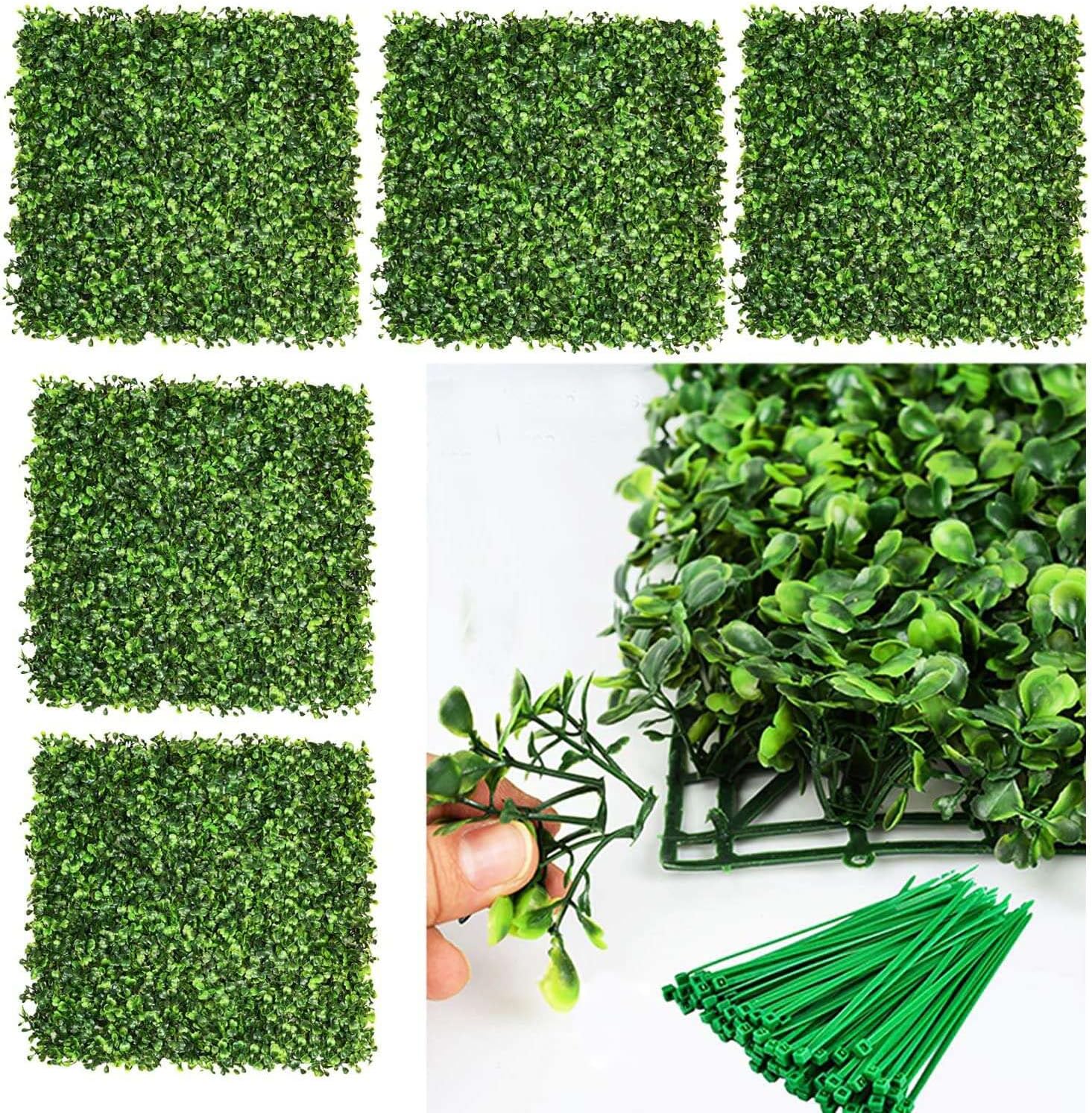 DearHouse 12 Pieces 20"x 20" Artificial Boxwood Panels Topiary Hedge Plant, Privacy Hedge Screen UV Protected Suitable for Outdoor, Indoor, Garden, Fence, Backyard and Decor