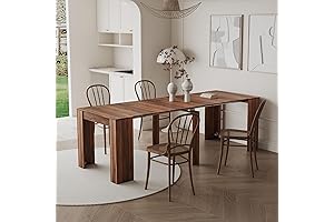 SSLine Rustic Walnut Office Conference Computer Extendable Dining Table