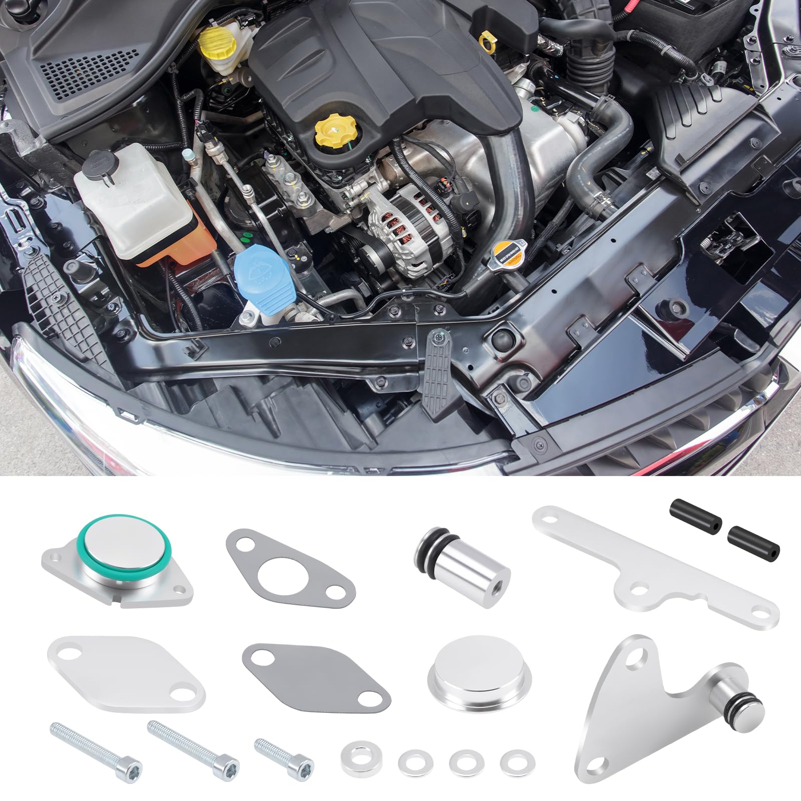 Kit de Suppression Vanne EGR pour N47 N47S 2.0 Moteurs Diesel, 17 pièces refroidissement EGR Rechange Suppression Compatible avec E81 E87 E88 E82 E90 E91 E92 E93 E60 E61