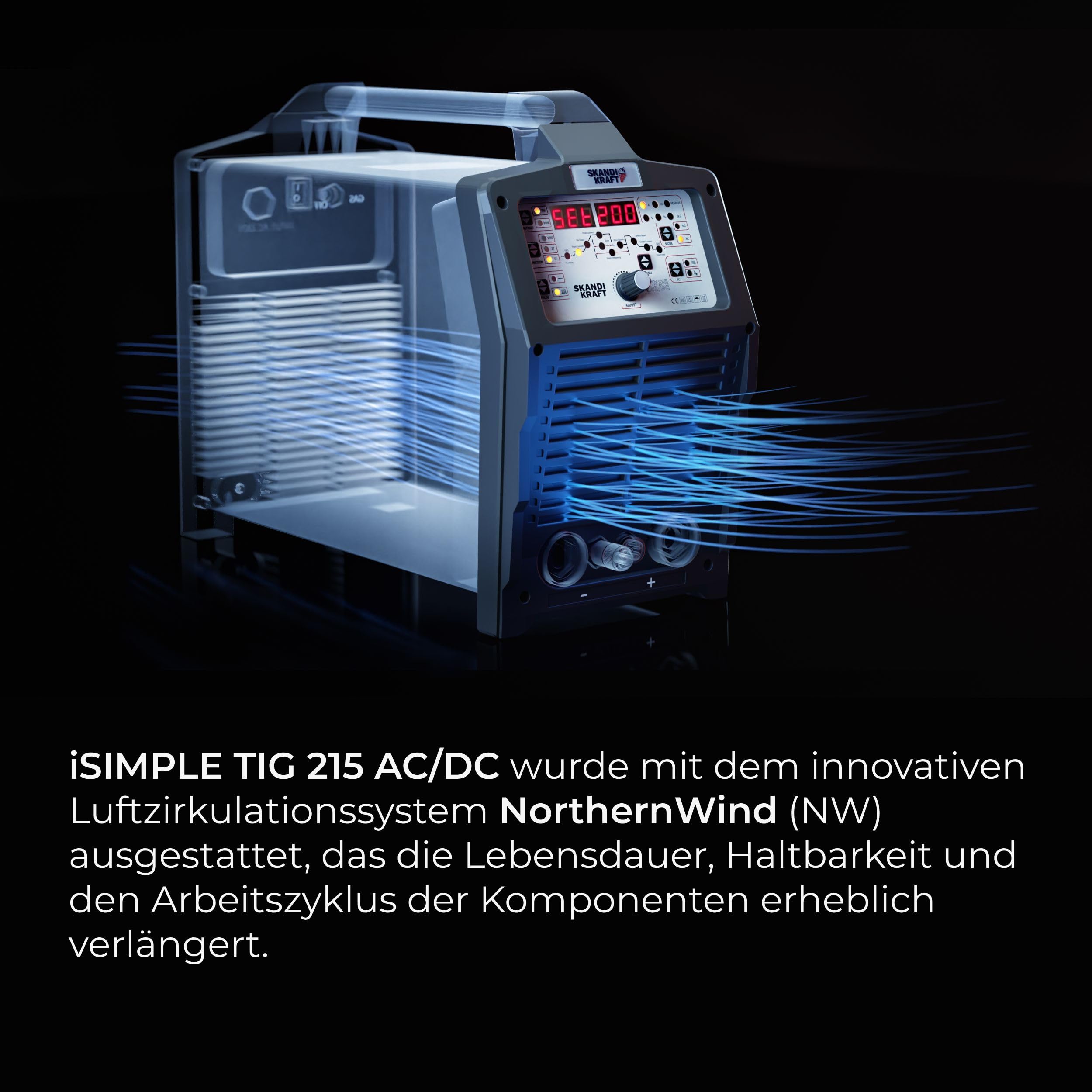 iSIMPLE TIG 215 AC/DC — Saldatrice TIG AC/DC 200A pulsata 230V