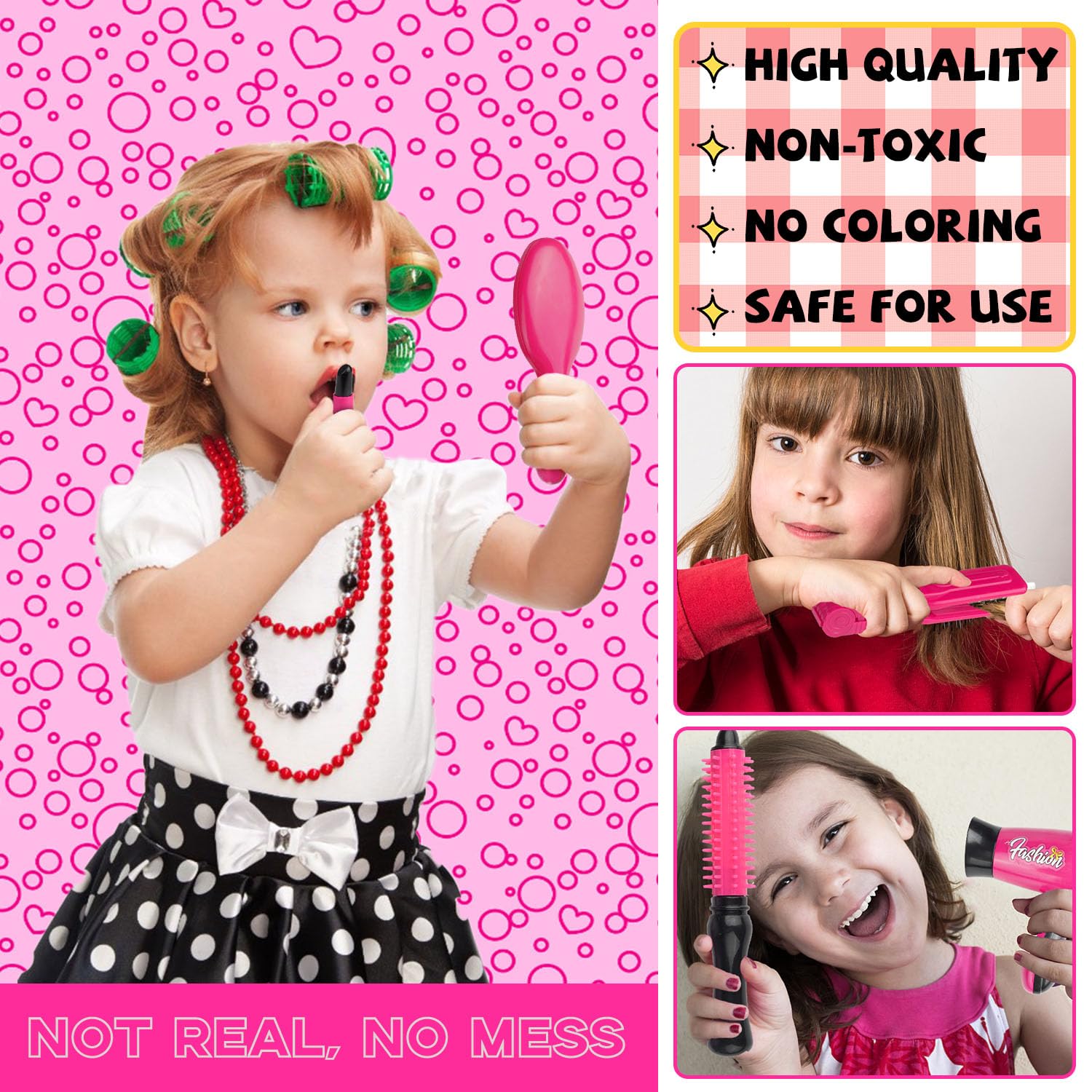 Baby Doll Hair Accessories Girls Beauty Salon Play Set Pretend