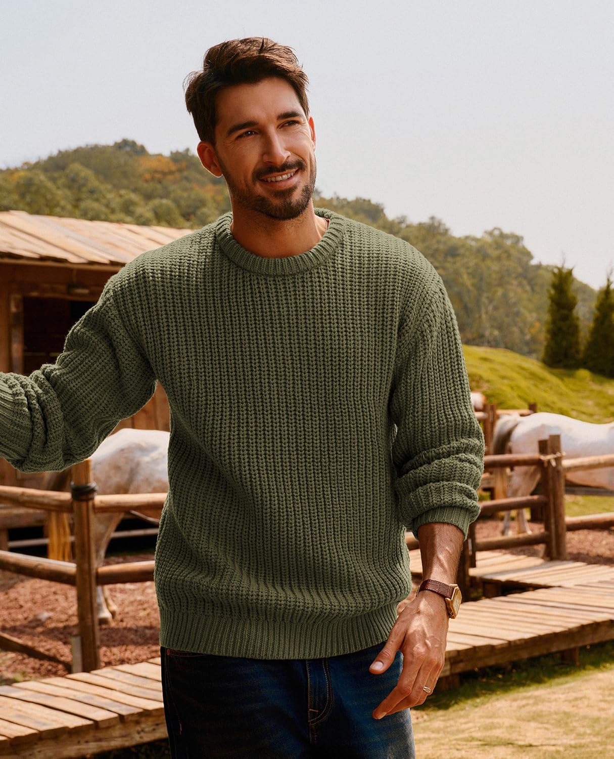 PJ PAUL JONES Mens Sweater Crewneck Knit Sweaters Casual Textured Pullover Sweater - Image 5