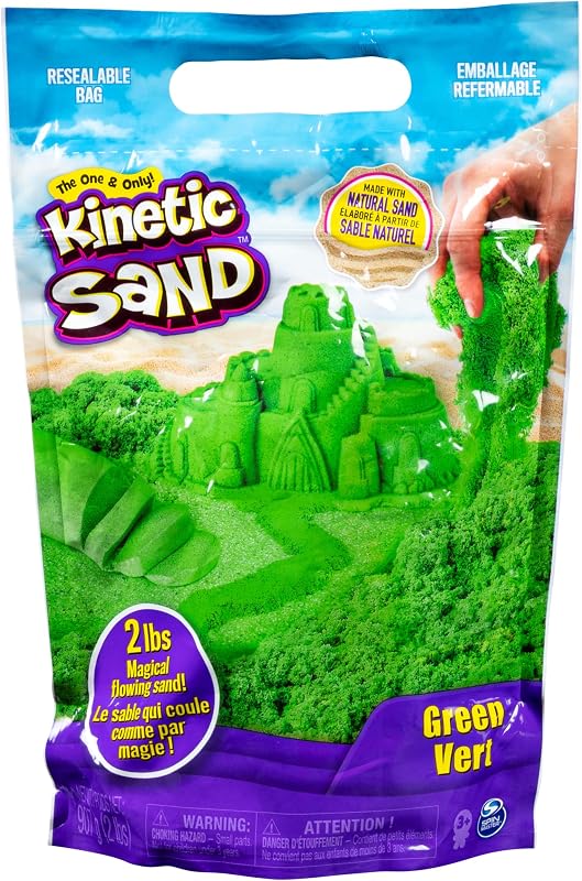 The Original Moldable Sensory Play Sand Toys for Kids, Green, 2 lb. Resealable Bag, Ages 3+