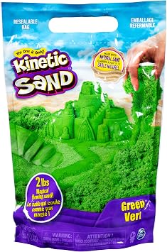 Kinetic Sand, The Original Moldable Sensory Play Sand Toys for Kids, Green, 2 lb. Resealable Bag, Ages 3+