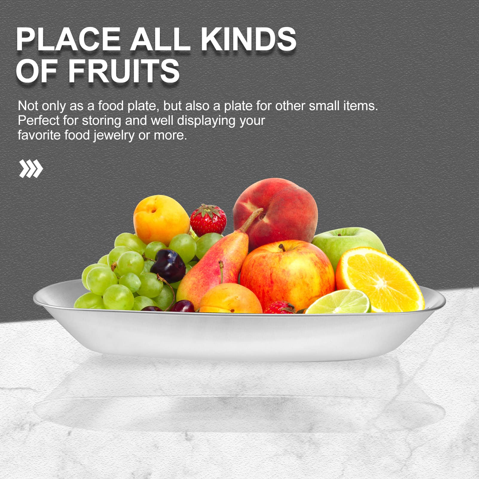 Piatto da Frutta in Ferro retrò, Vassoio portaoggetti, Vassoio Decorativo per Snack, Facile da Pulire