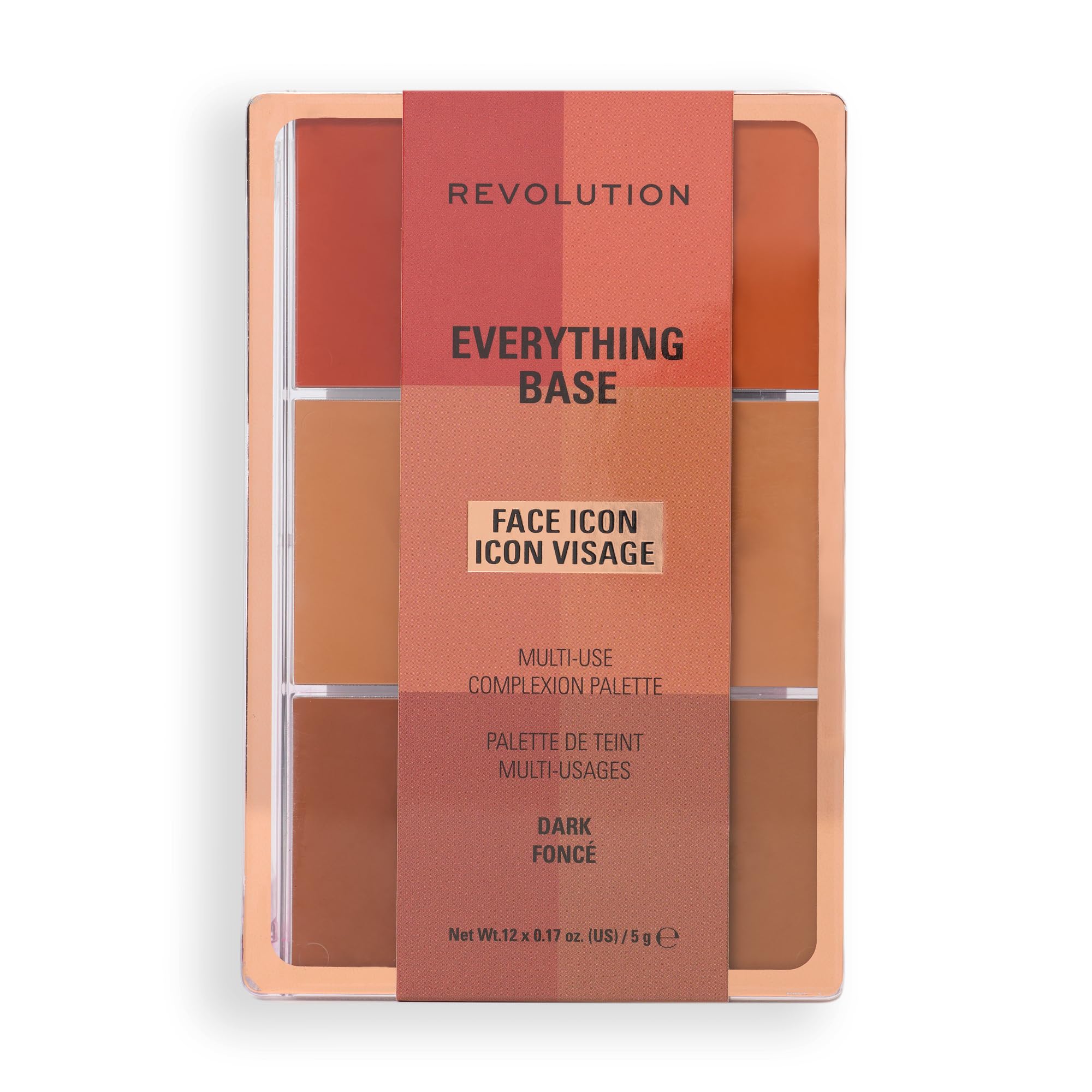 Revolution Everything Base Face Icon Complexion Palette, Multi-Use, Dark