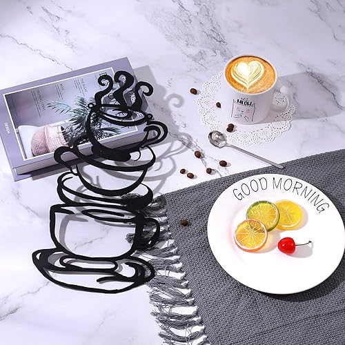 Miniatura 6 de Arte de pared de metal para taza de café, decoración de restaurante de cocina de granja, letrero de cafetería, negro