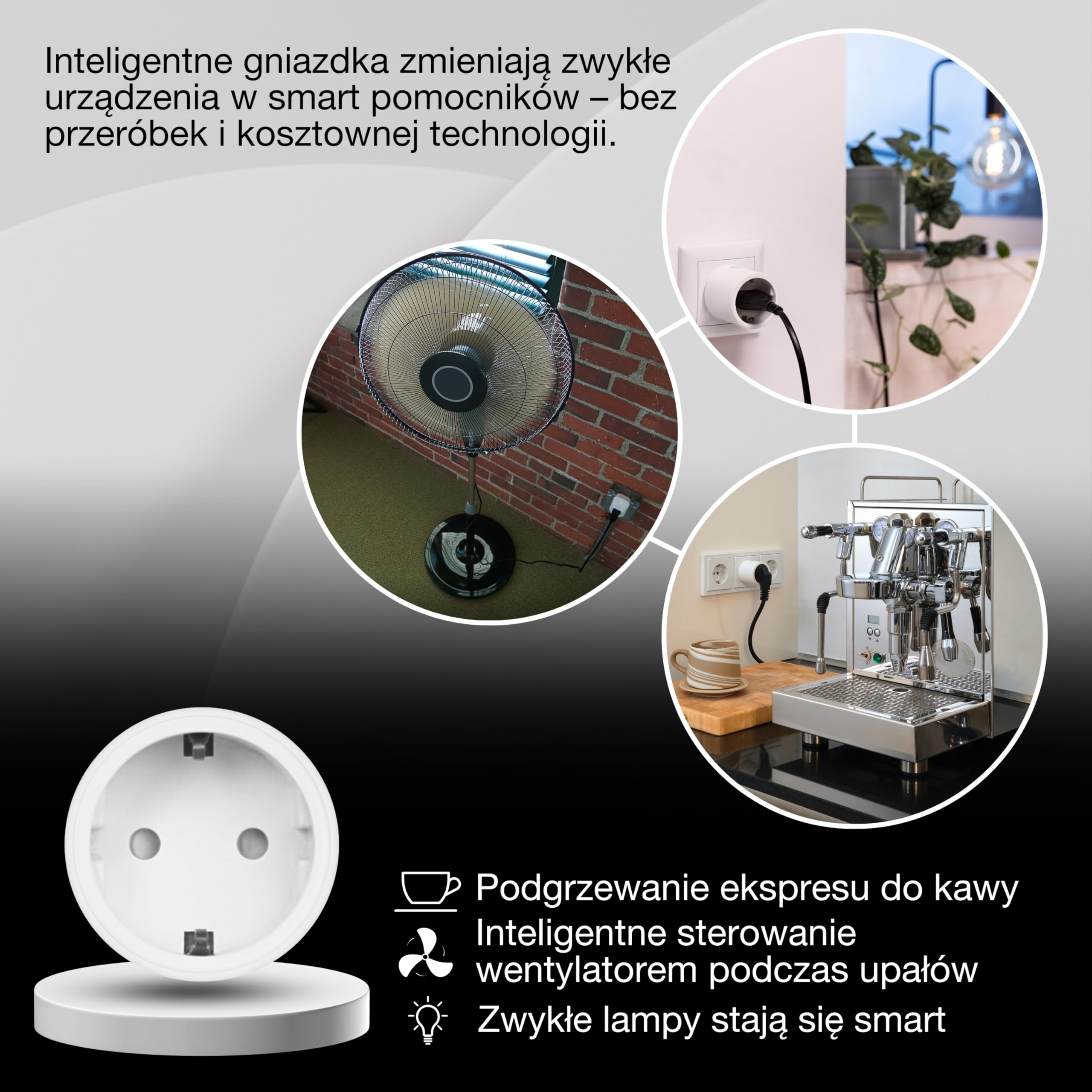 OSRAM SMART+ WiFi Matter Gniazdo wtykowe EU 10A 2300W IP20 | SMART+ MATTER Plug, Plugs, Biały, 48 mm dia, opakowanie 1 sztuk