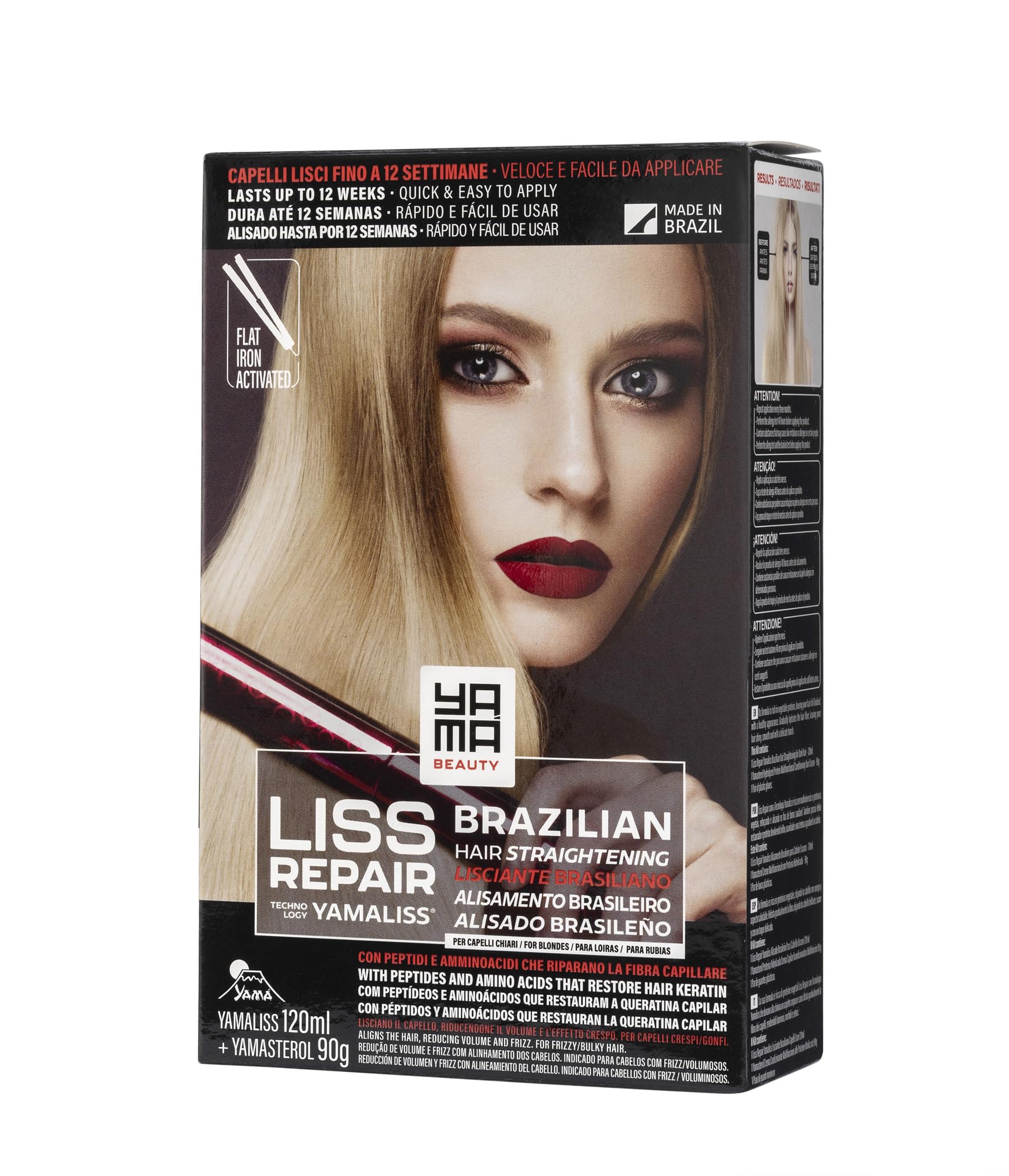Yama Yamaliss LISS REPAIR KIT Lissage brésilien à la kératine 120 ml + 90 g | pour cheveux clairs | Jusqu'à 12 semaines | avec des peptides et des acides aminés qui restaurent la kératine du cheveu