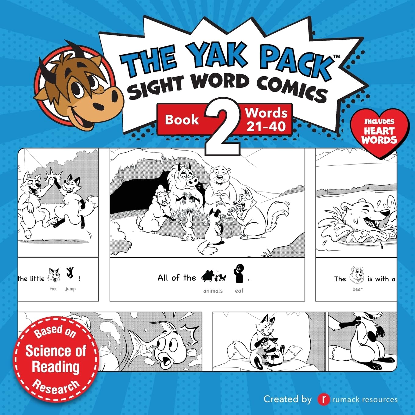 The Yak Pack: Sight Word Stories: Book 2: Comic Books to Practice Reading Dolch Sight Words (21-40) (The Yak Pack Comics Complete Series)
